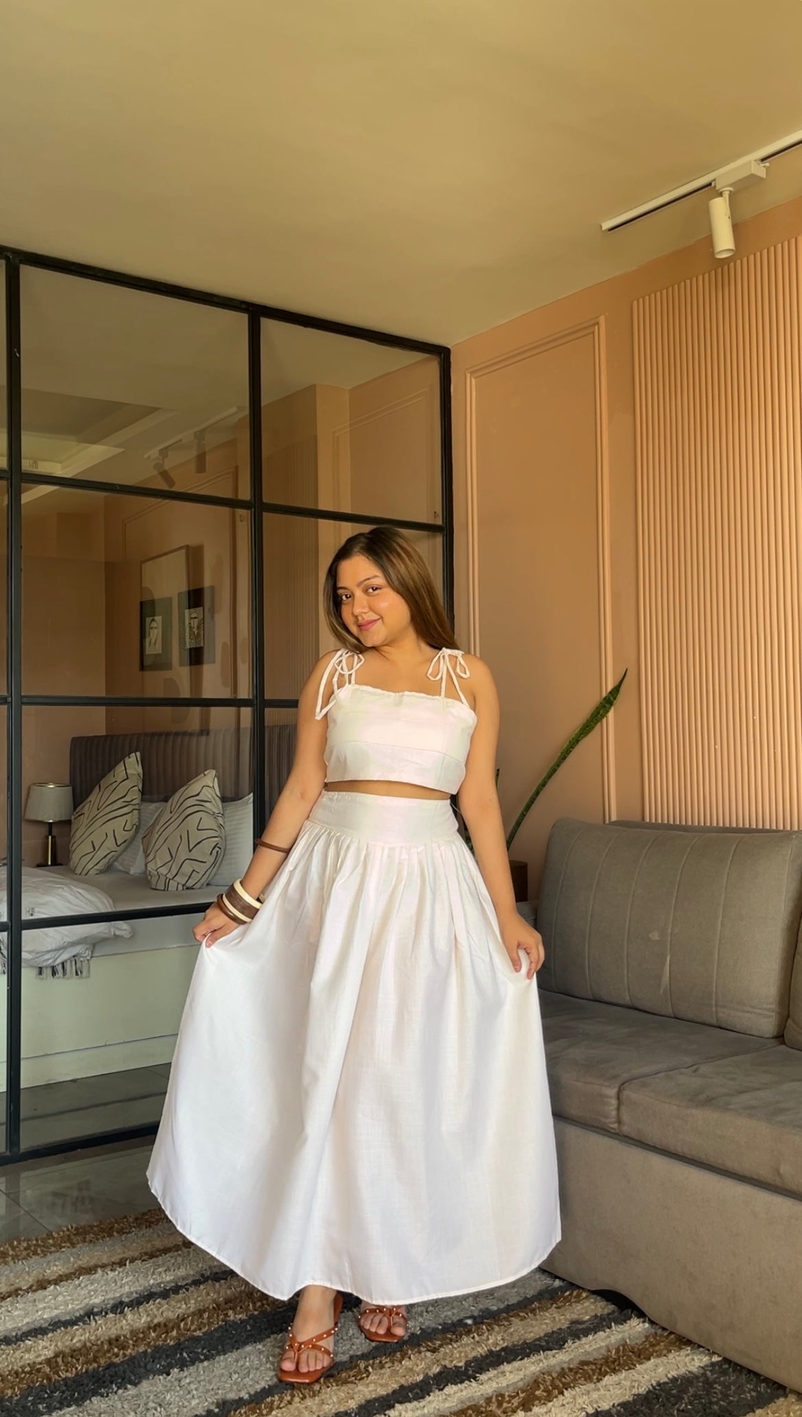 Stylish White Co-Ord Set for Women- Studioanne