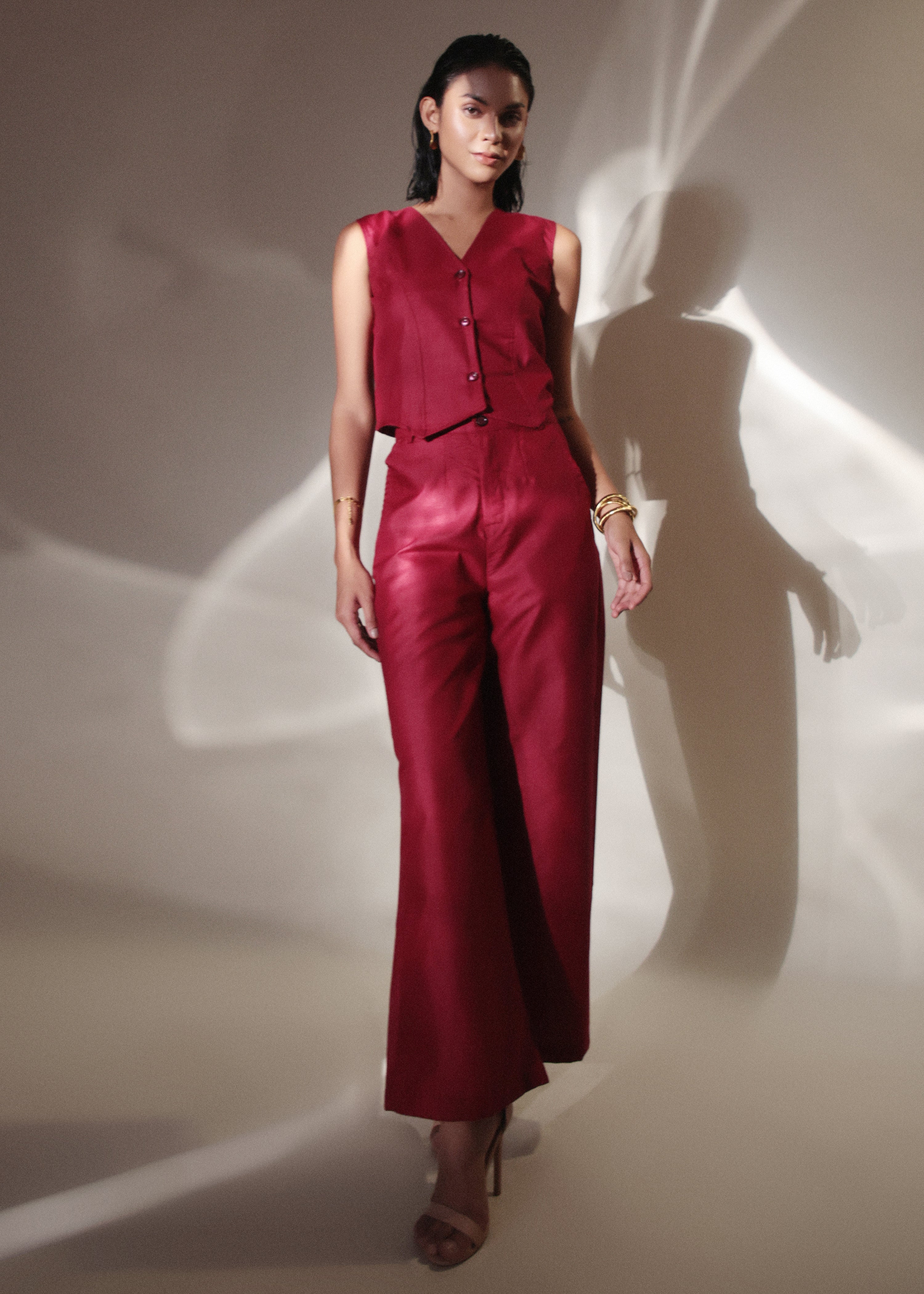 Cherry Linen Pants for Women-Studioanne