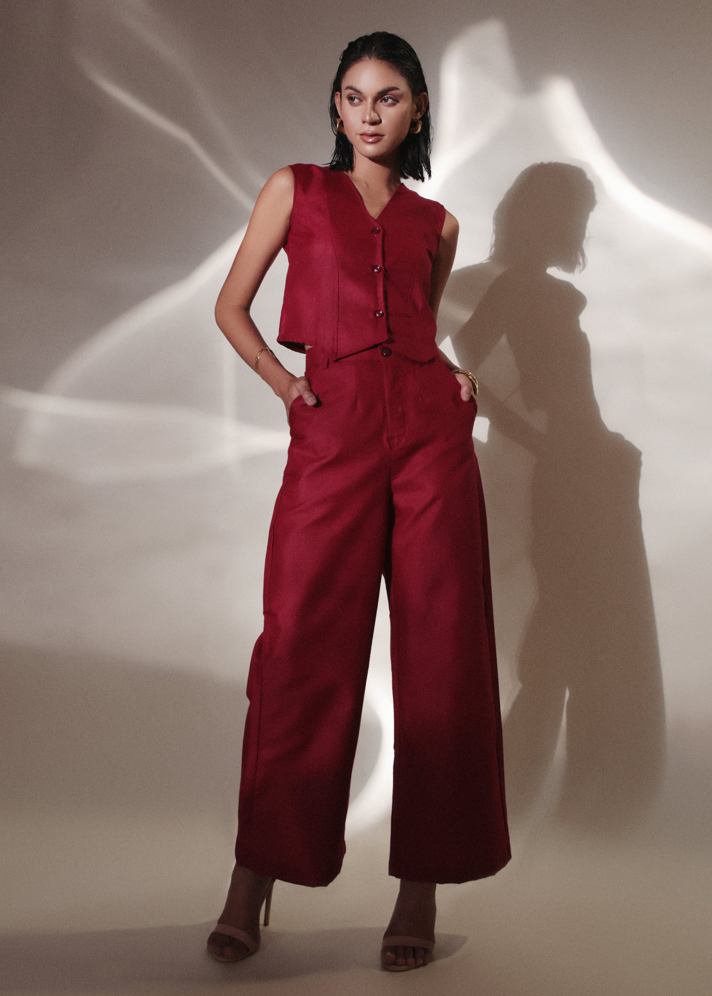 Cherry Linen Pants for Women-Studioanne