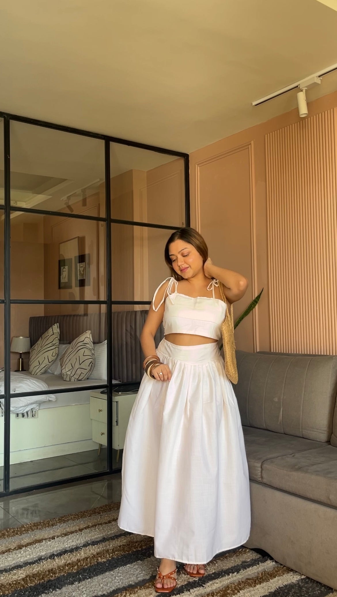 Stylish White Co-Ord Set for Women- Studioanne