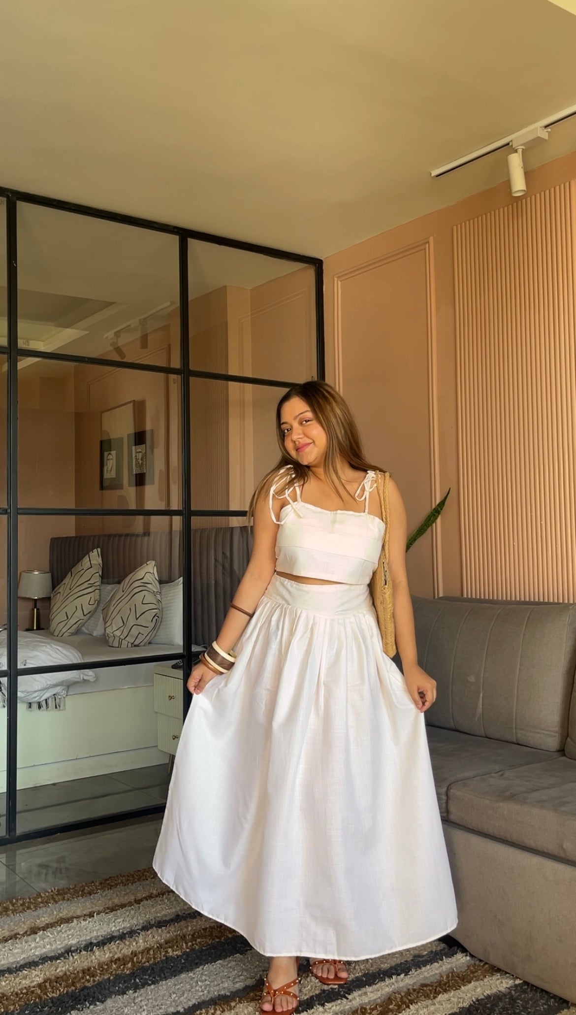 Stylish White Co-Ord Set for Women- Studioanne