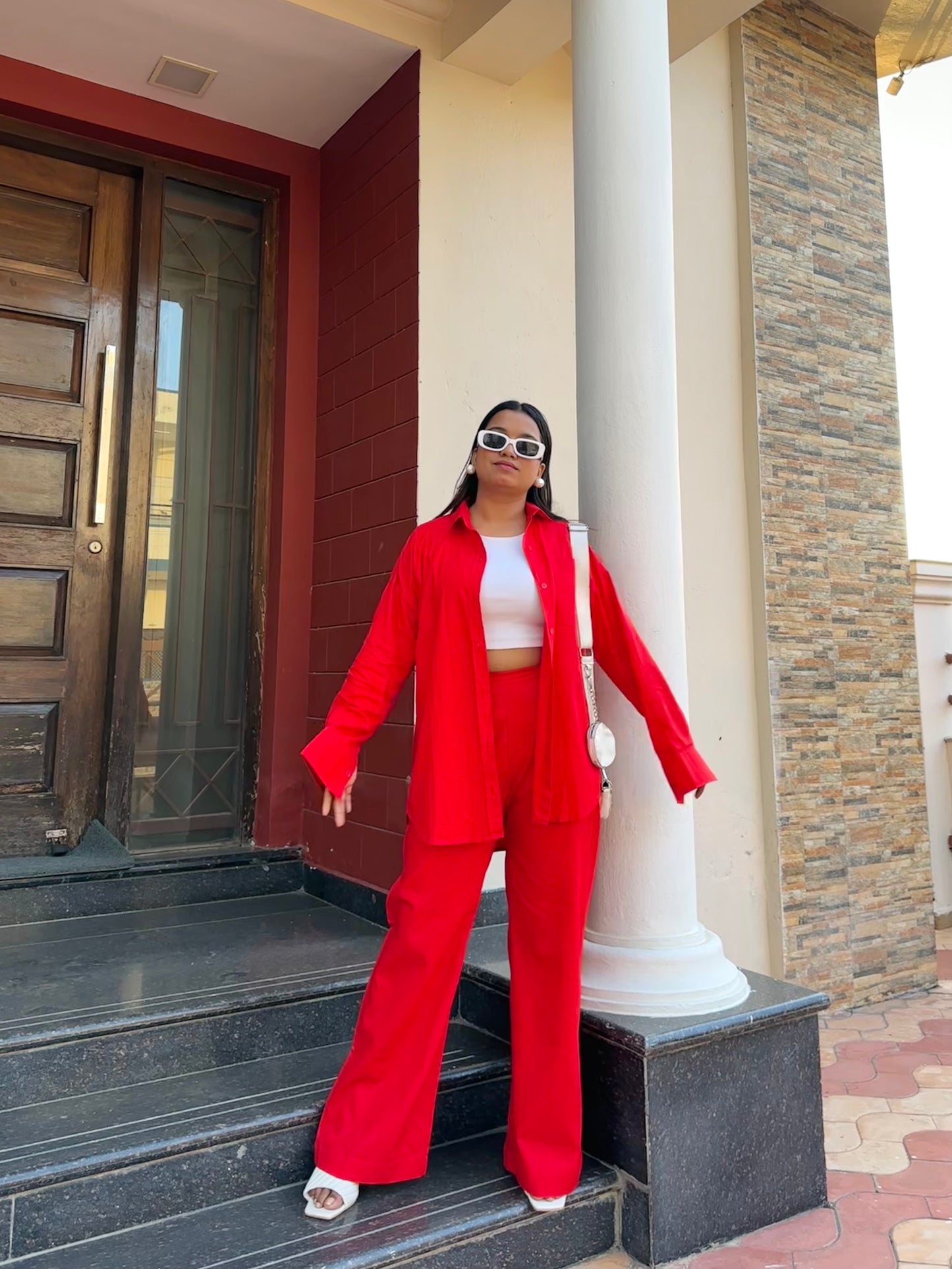 Red pants Co-Ord Set