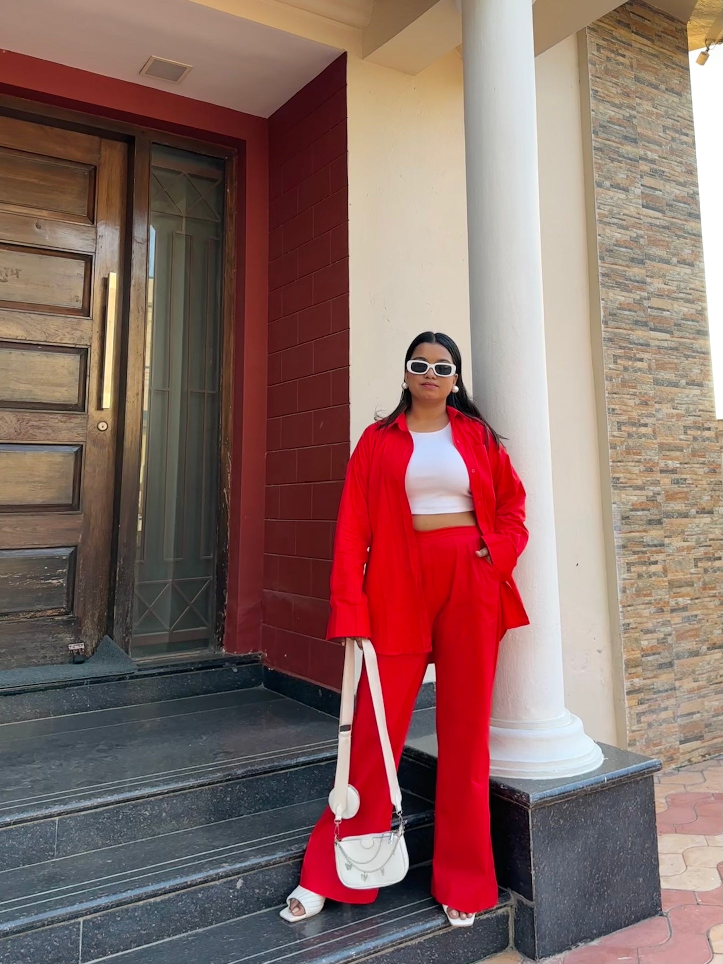 Red pants Co-Ord Set