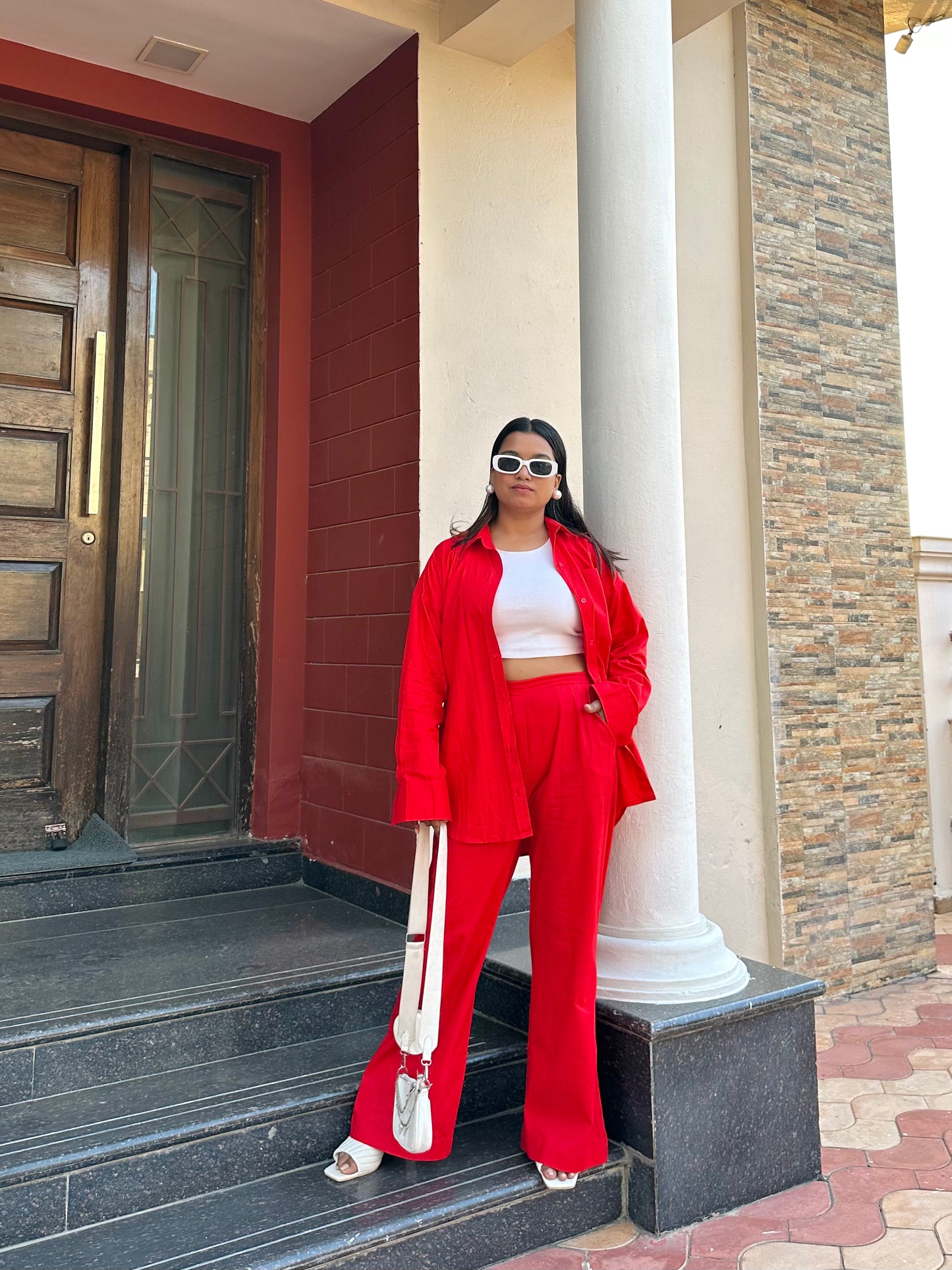 Red pants Co-Ord Set