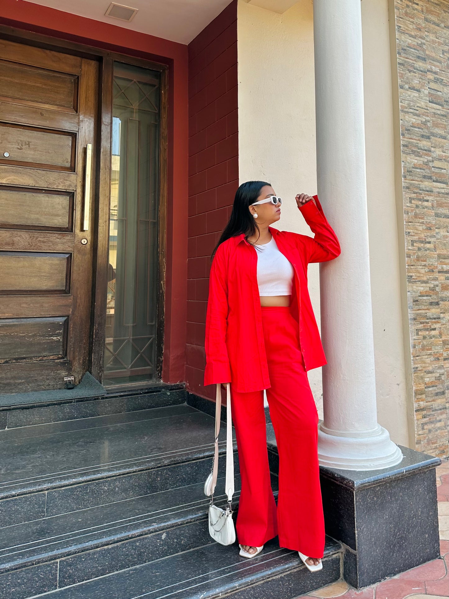Red pants Co-Ord Set