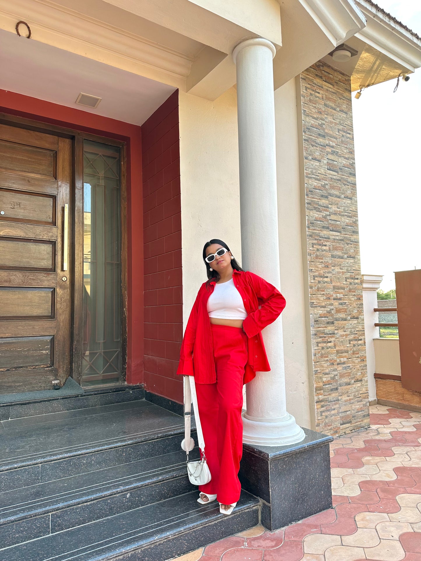 Red pants Co-Ord Set