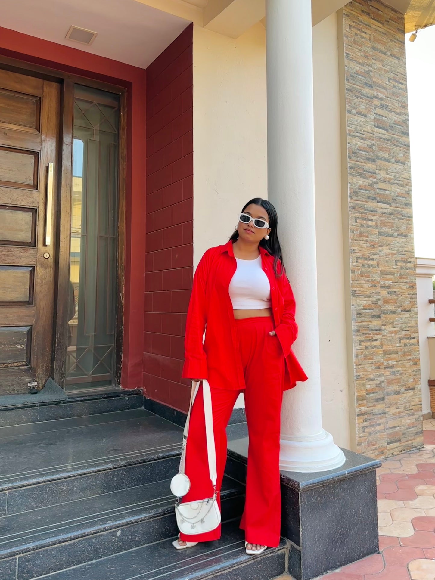Red pants Co-Ord Set