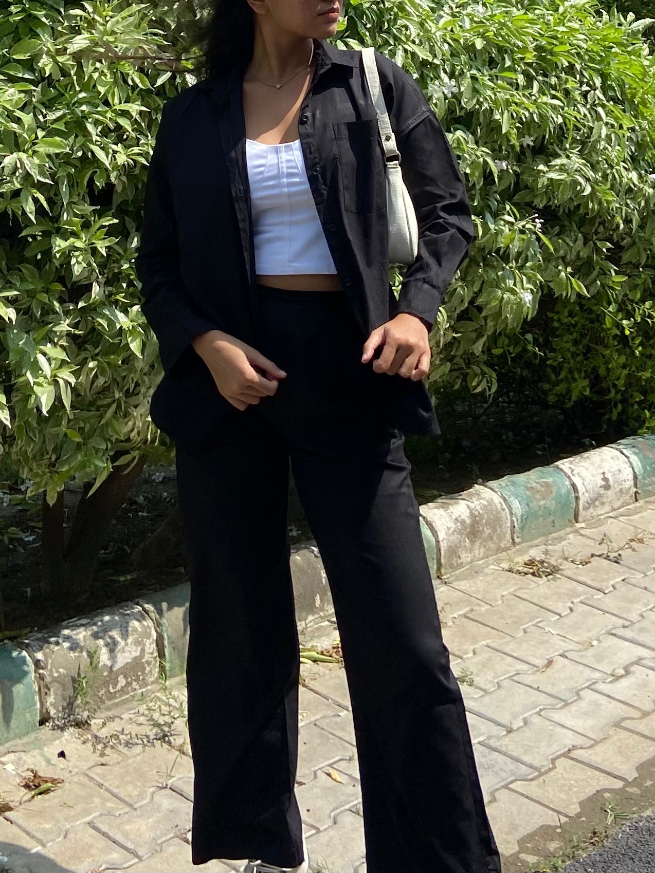 Black linen coord