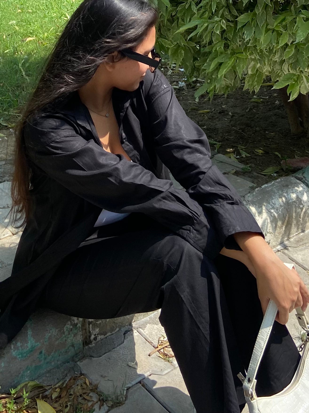 Black linen coord