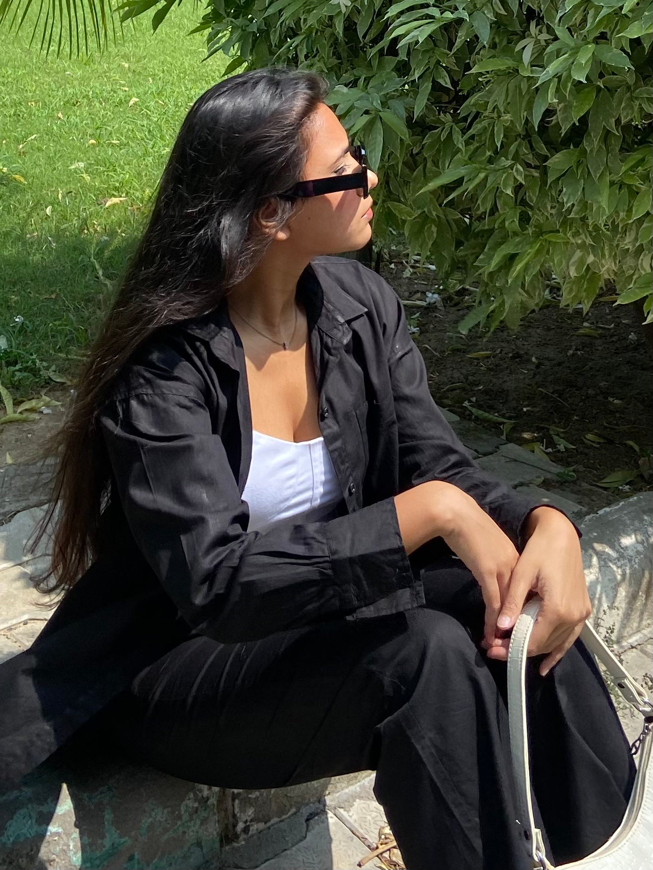 Black linen coord