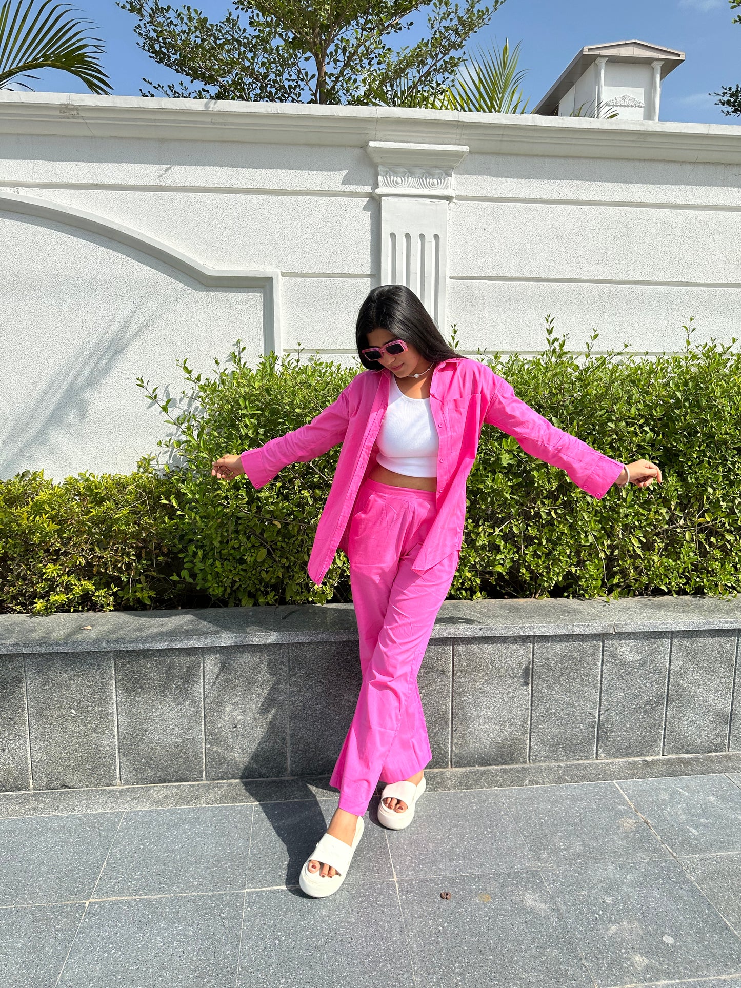 Baby pink pants coords