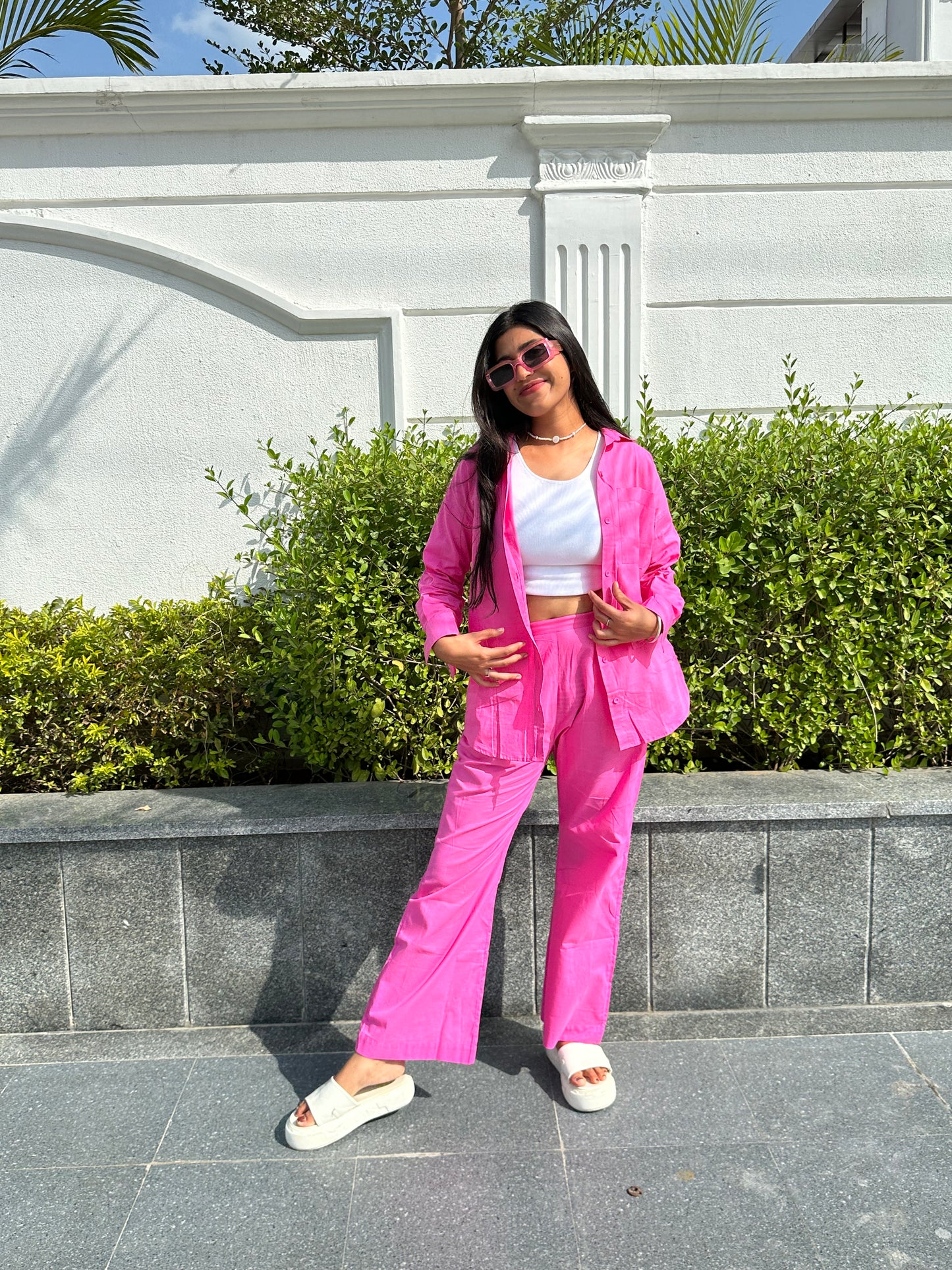 Baby pink pants coords