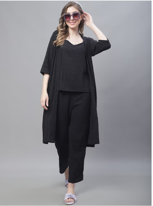 Linen 3 piece coord with shrug