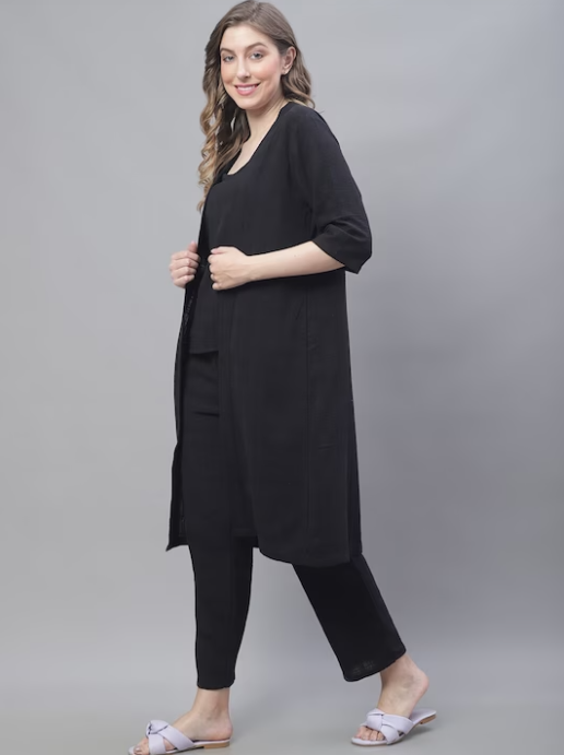 Linen 3 piece coord with shrug