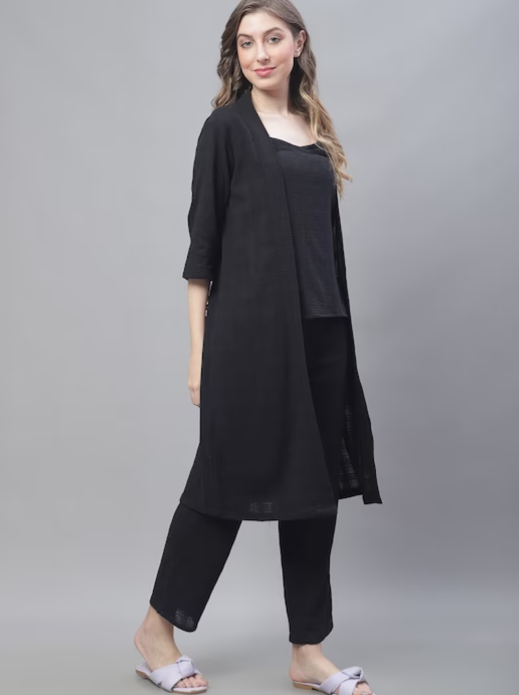 Linen 3 piece coord with shrug