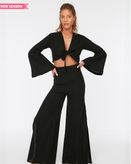 Slit pants tie coords