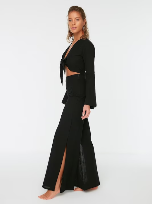Slit pants tie coords