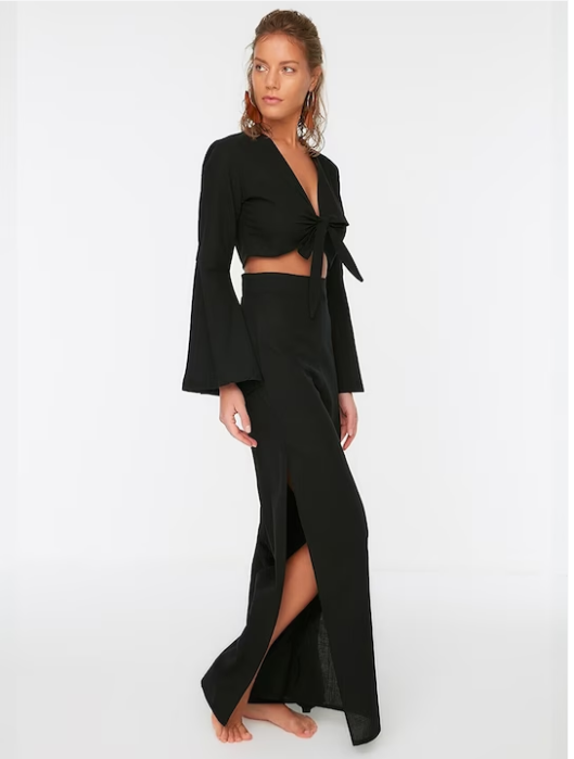 Slit pants tie coords