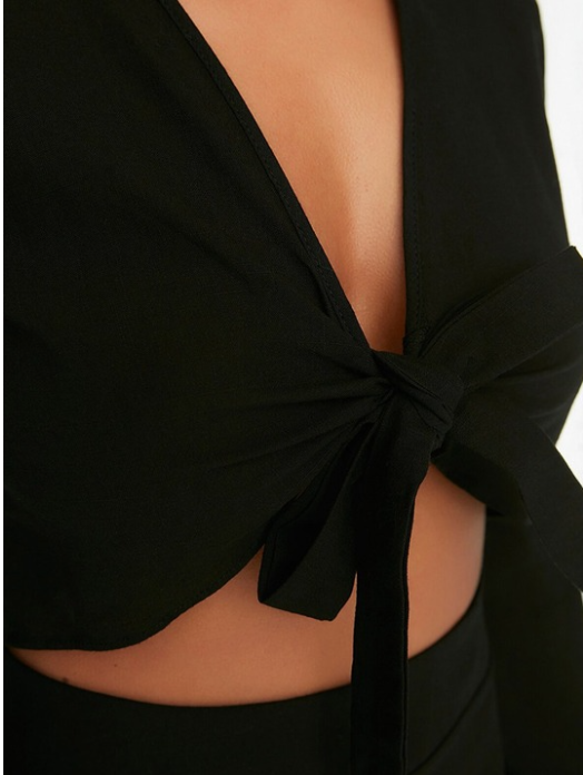 Slit pants tie coords
