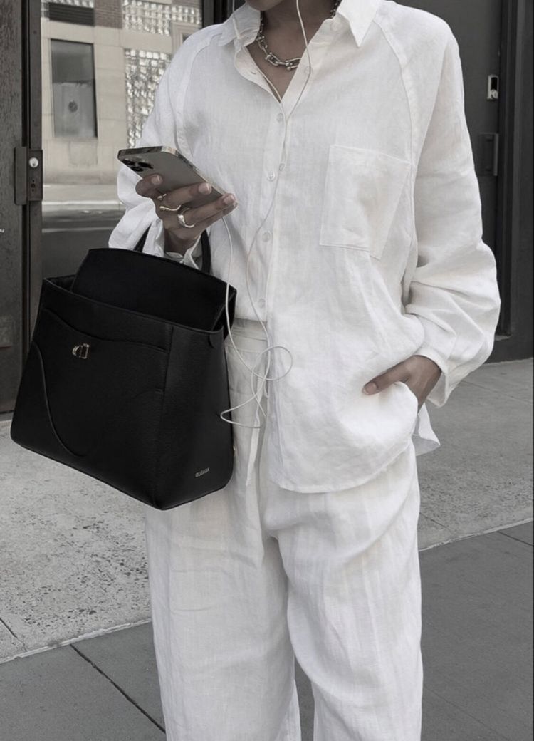 White linen coords