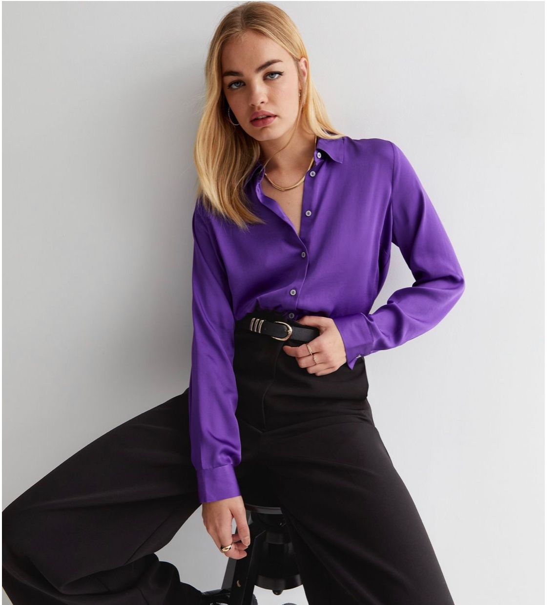 Purple Satin Shirt