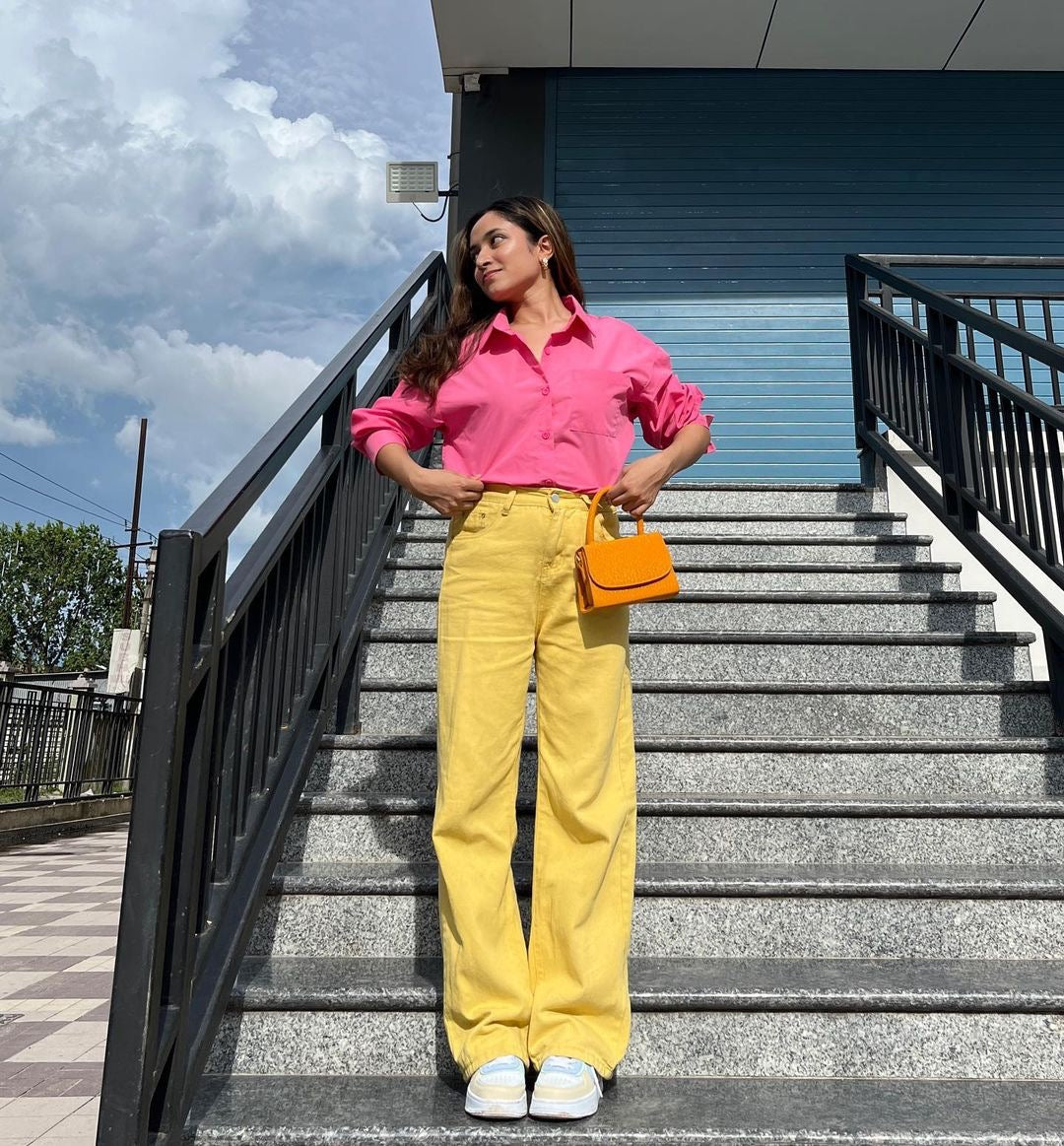 Salmon Pink Oversized Shirt