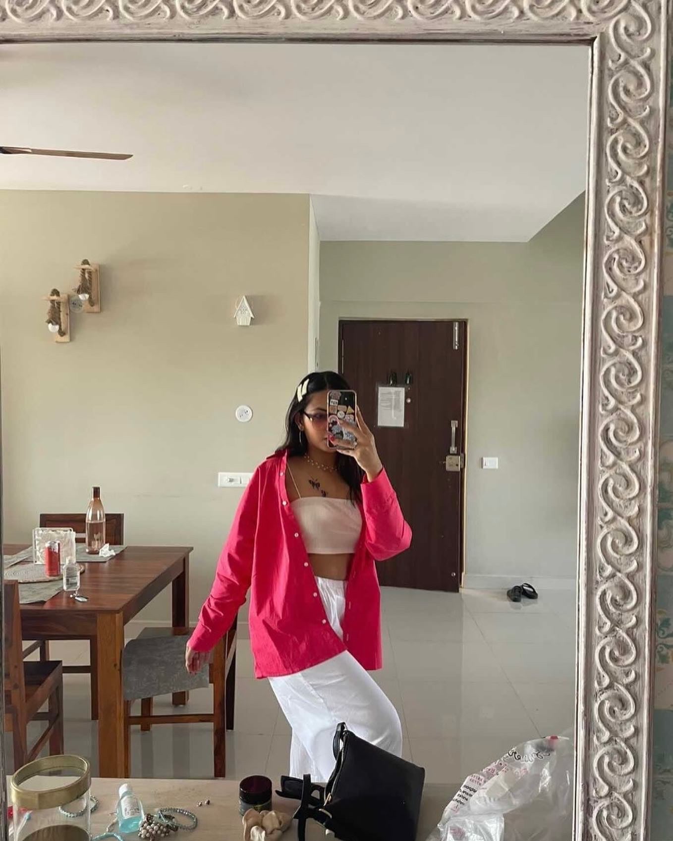 Oversized Hot Pink Summer Shirts For Women