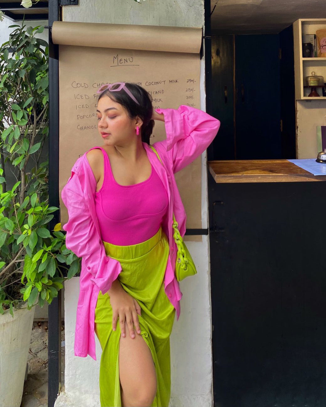 Salmon Pink Oversized Shirt