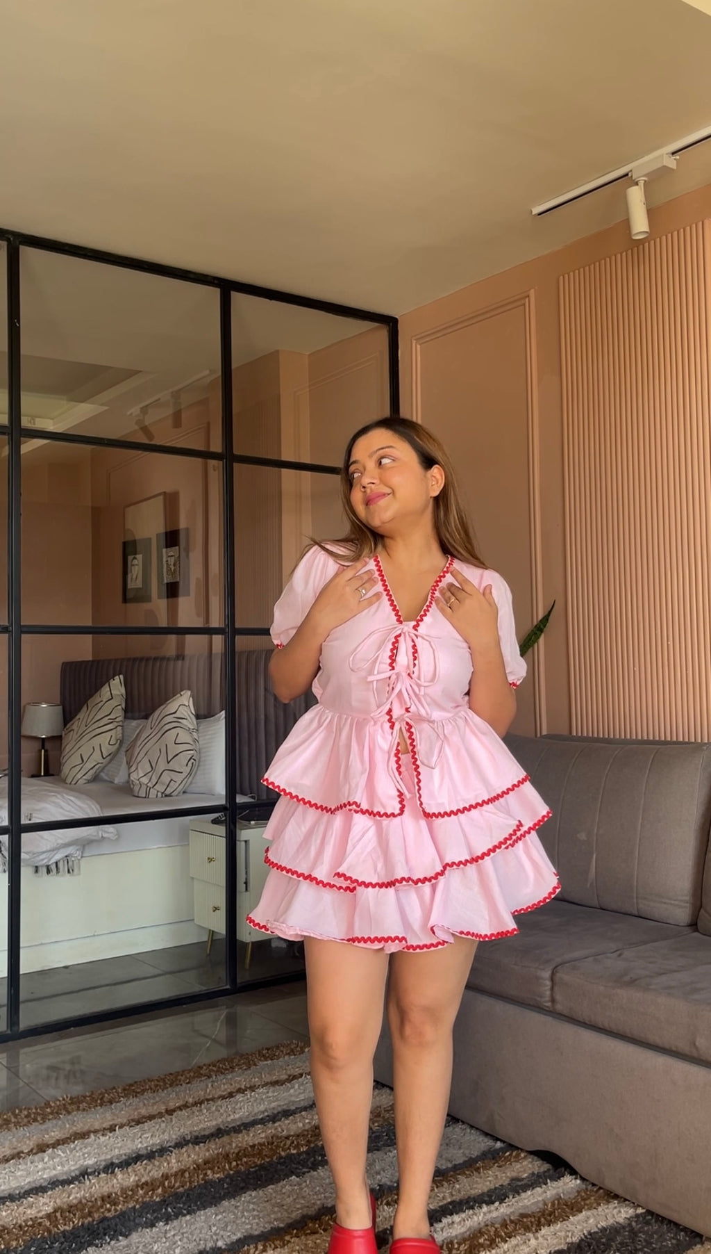 Baby Pink Blair Co-Ord Set for Women- Studioanne