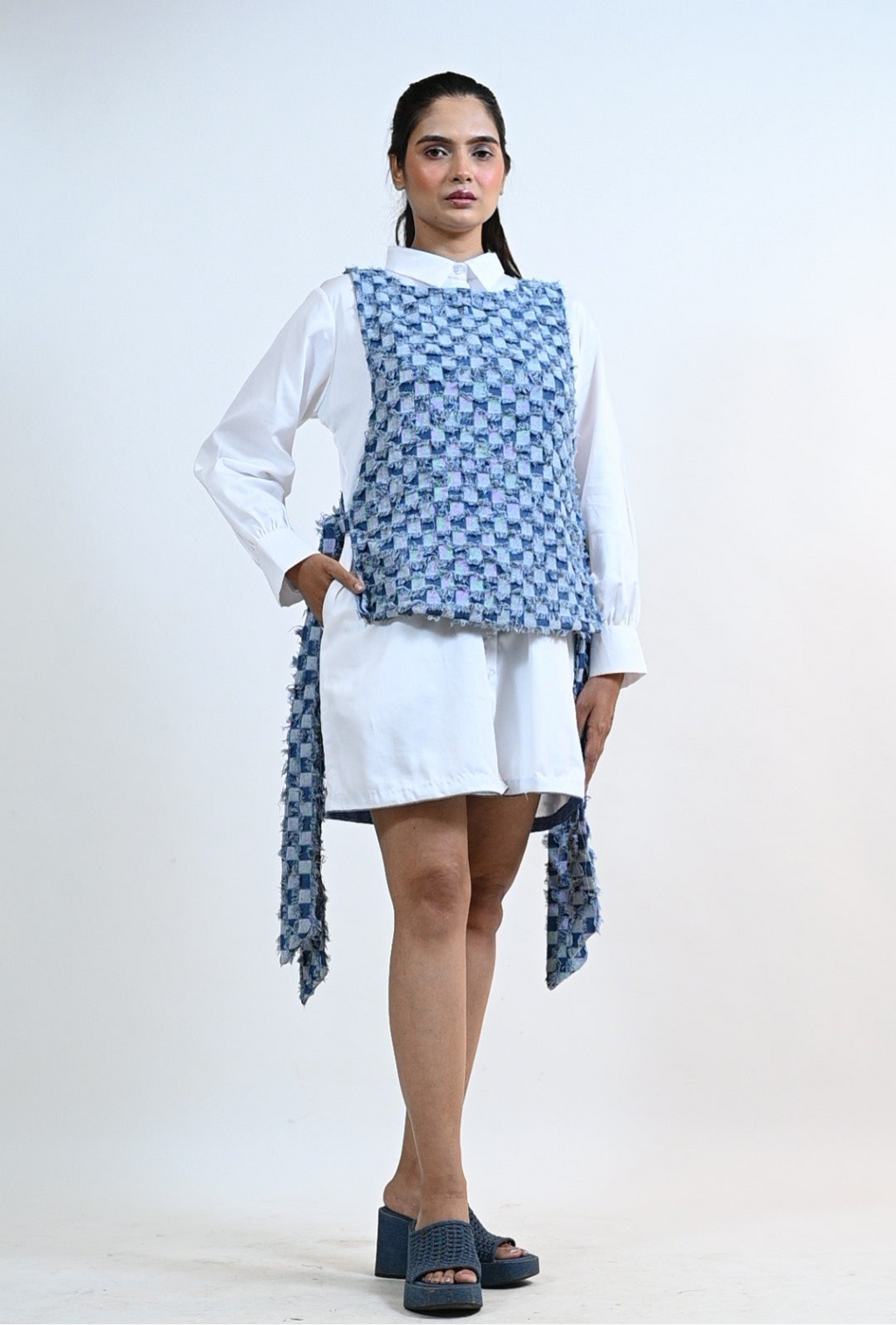 Denim Glitch Dress