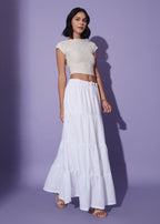 Bubblegum White Maxi Skirt | Stylish and Elegant 