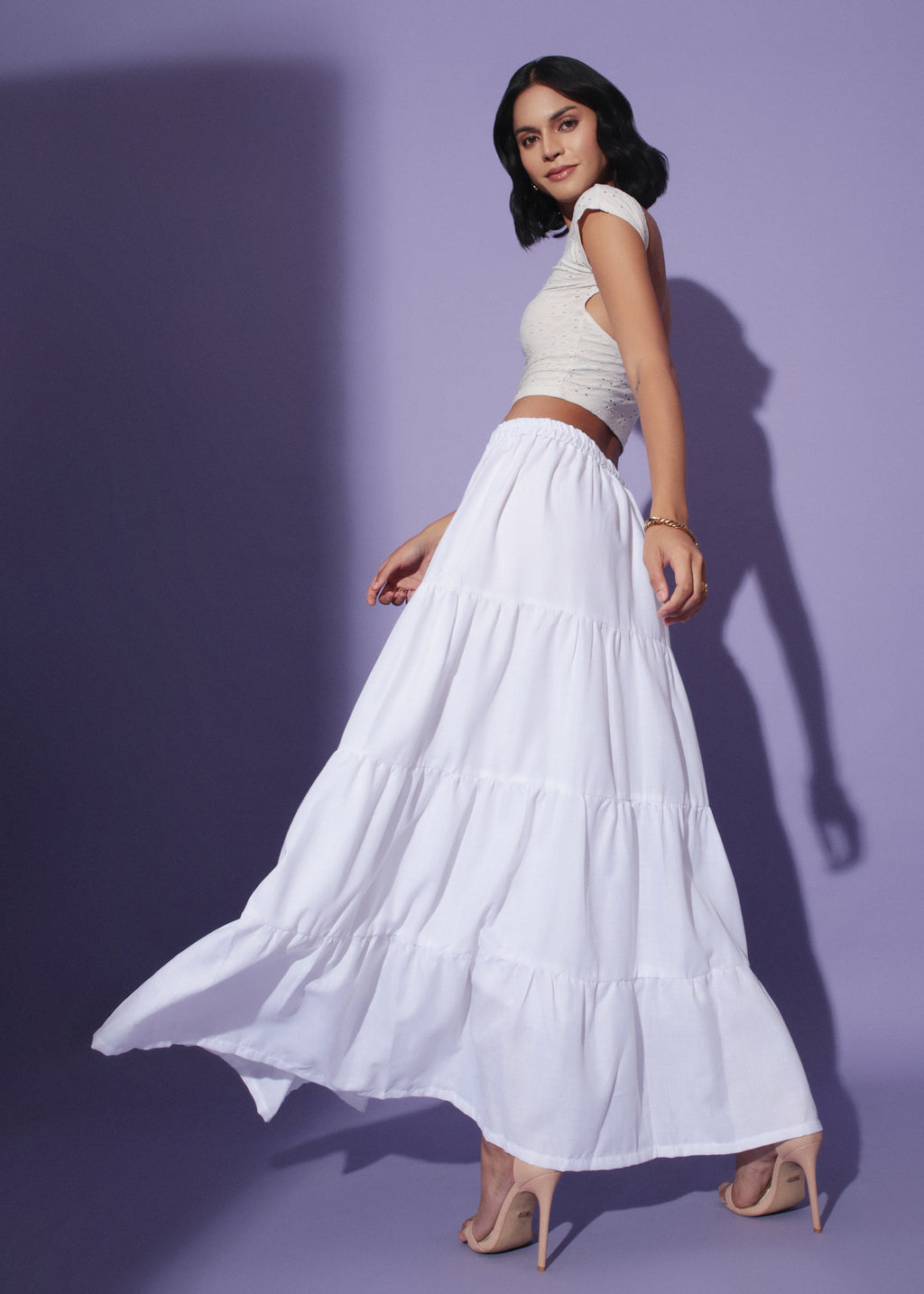 Bubblegum White Maxi Skirt | Stylish and Elegant 