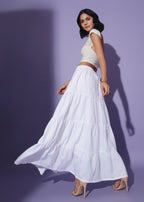 Bubblegum White Maxi Skirt | Stylish and Elegant 