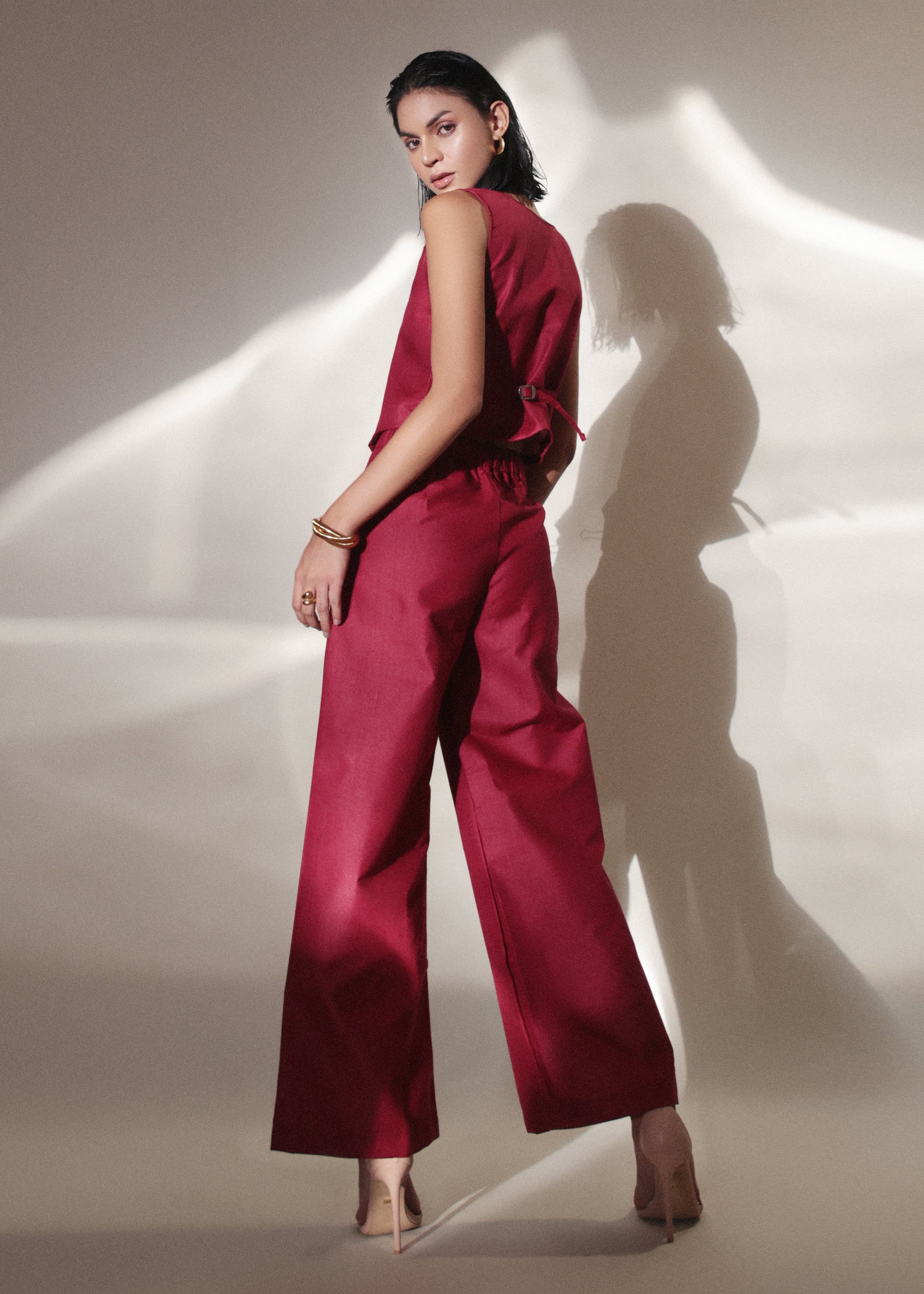 Cherry Linen Pants for Women-Studioanne