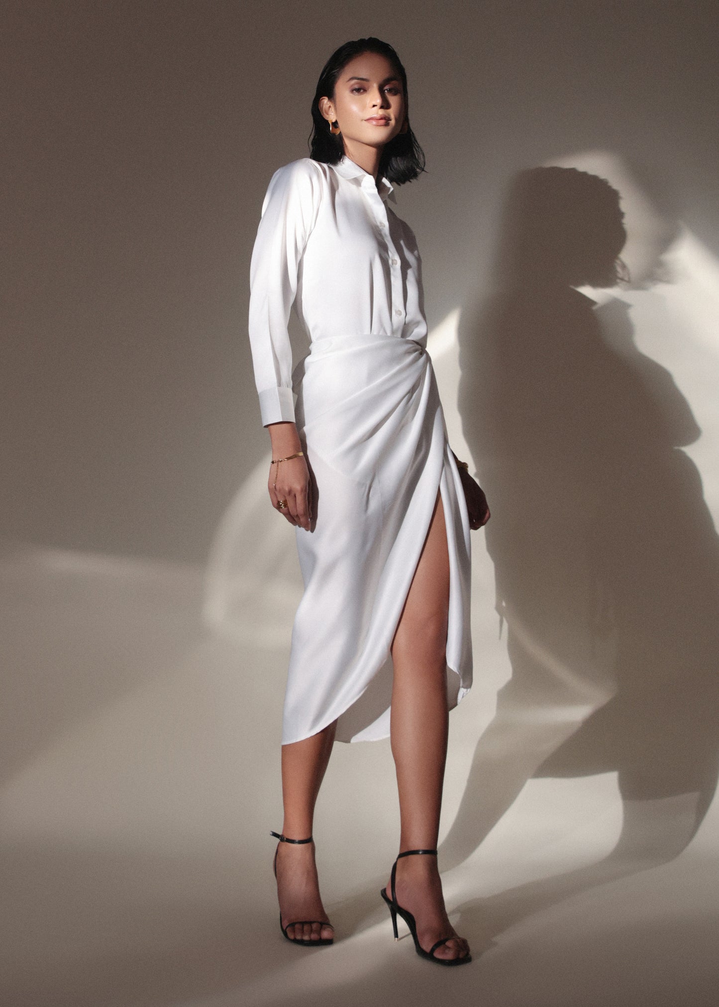 White Satin Shirt Online for Women's 