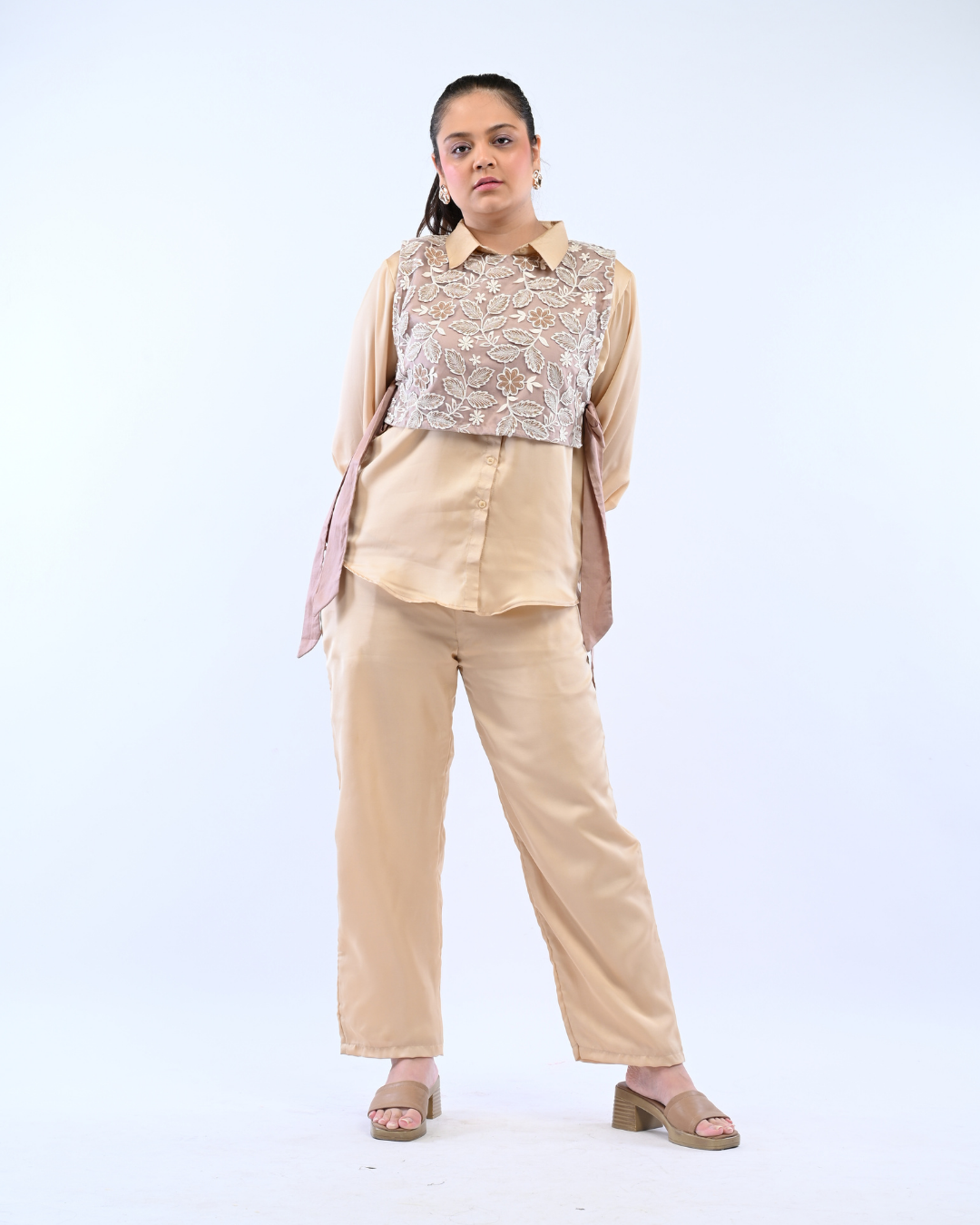 Cocoa Shirt With Detachable Jacket