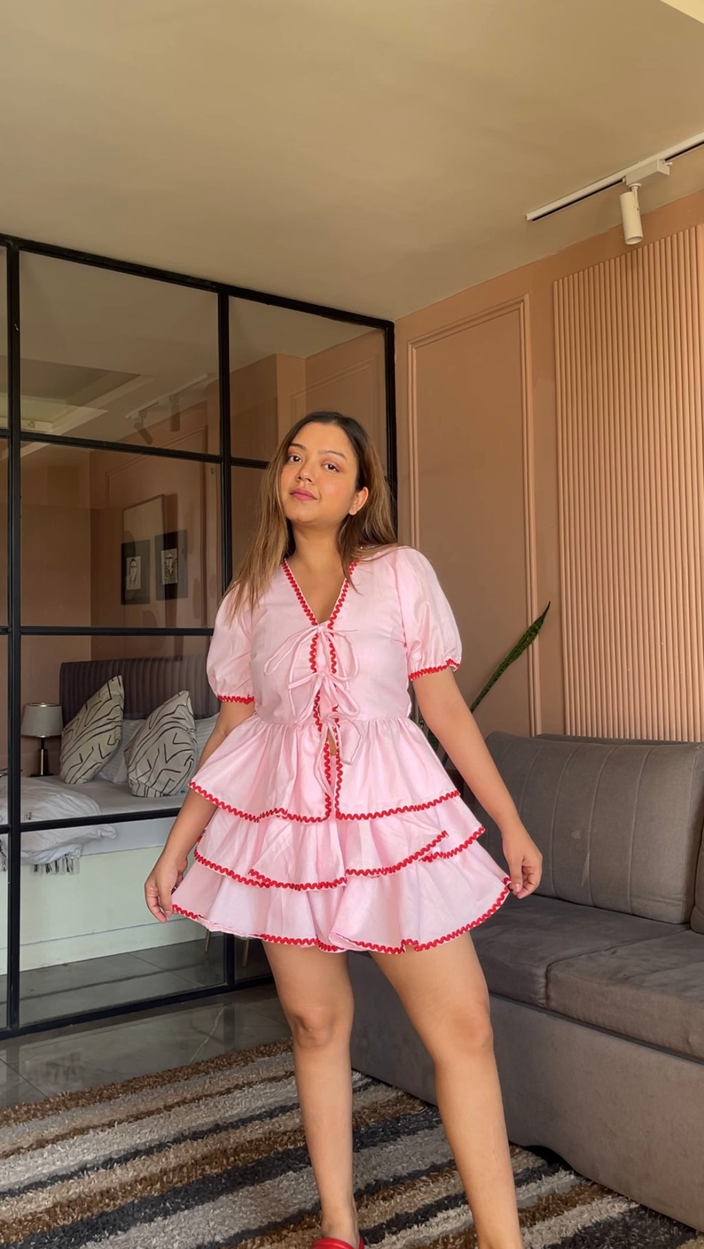 Baby Pink Blair Co-Ord Set for Women- Studioanne