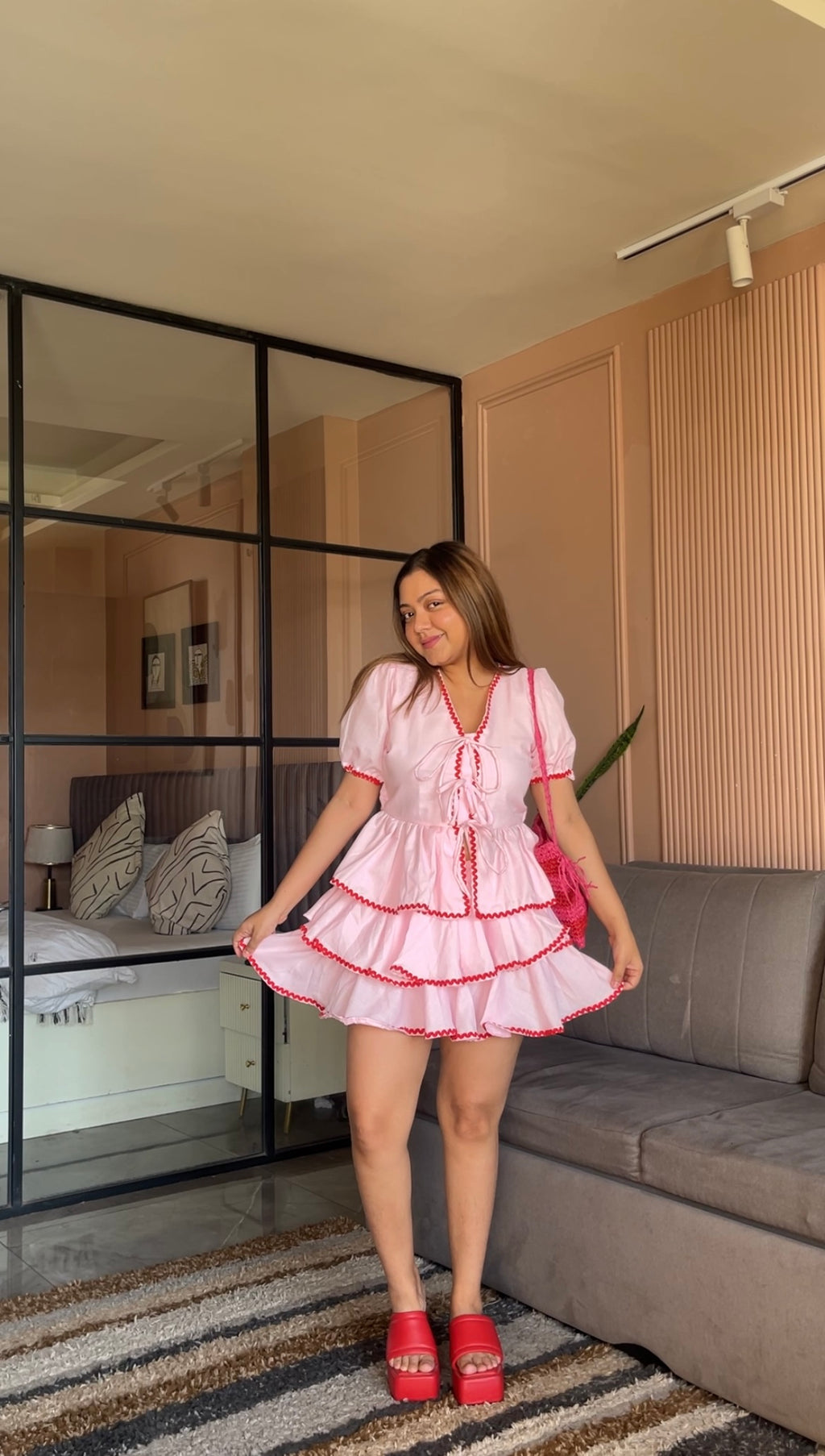 Baby Pink Blair Co-Ord Set for Women- Studioanne