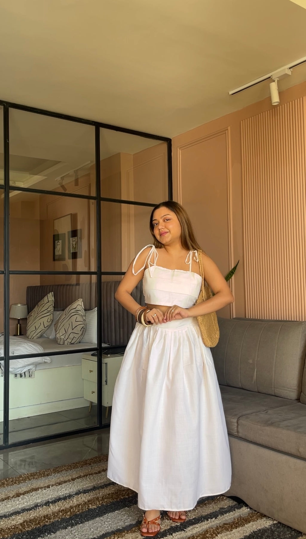 Stylish White Co-Ord Set for Women- Studioanne