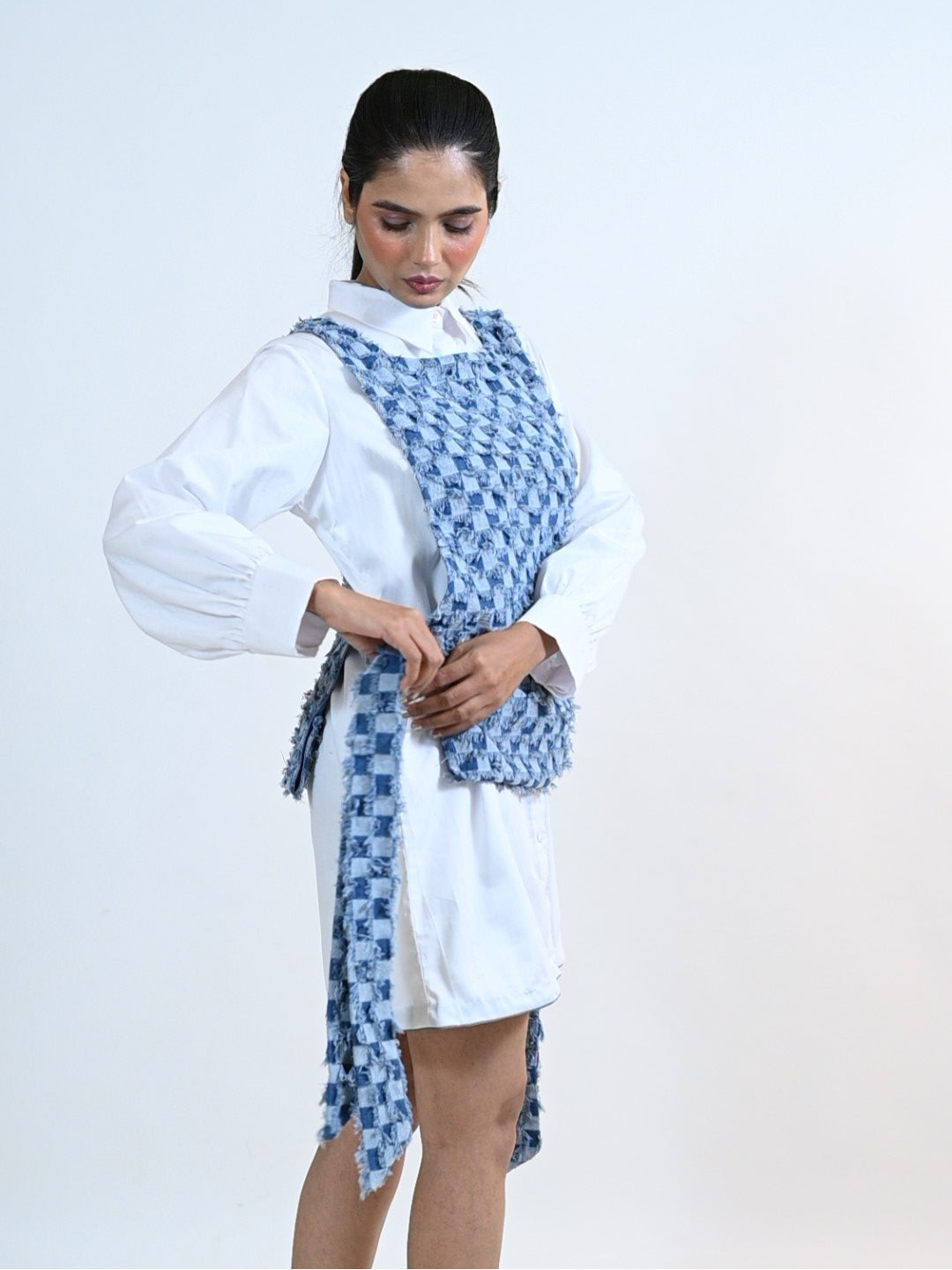 Denim Glitch Dress