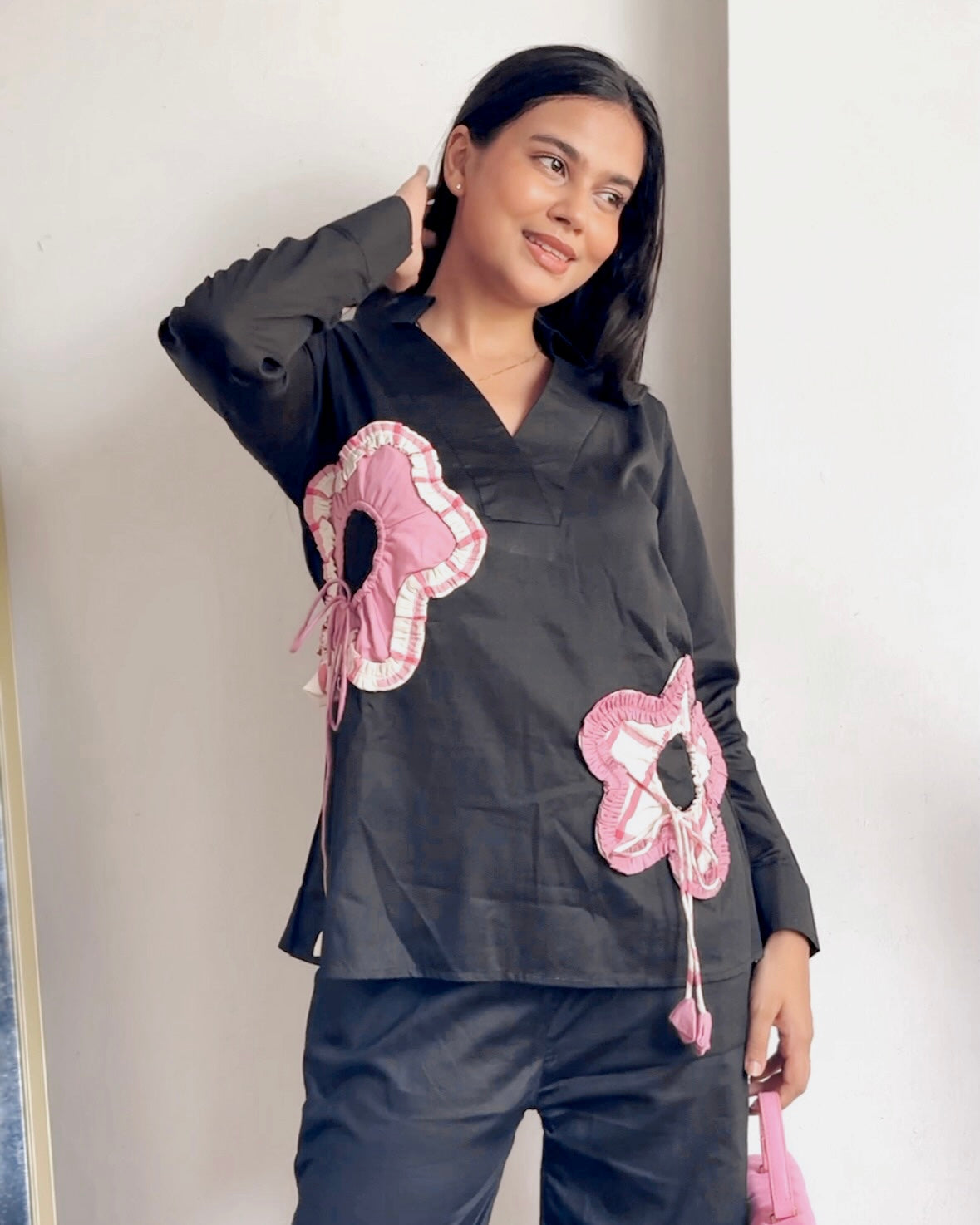 Gingham Black Shirt