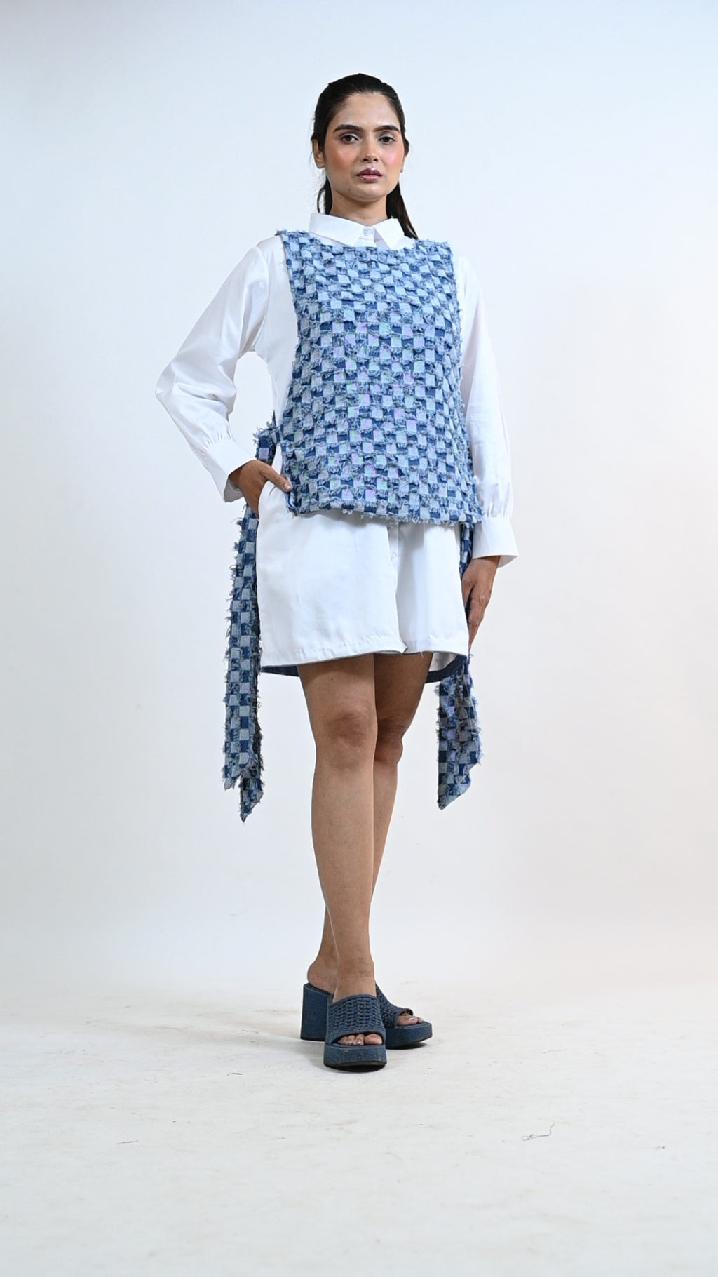 Denim Glitch Dress