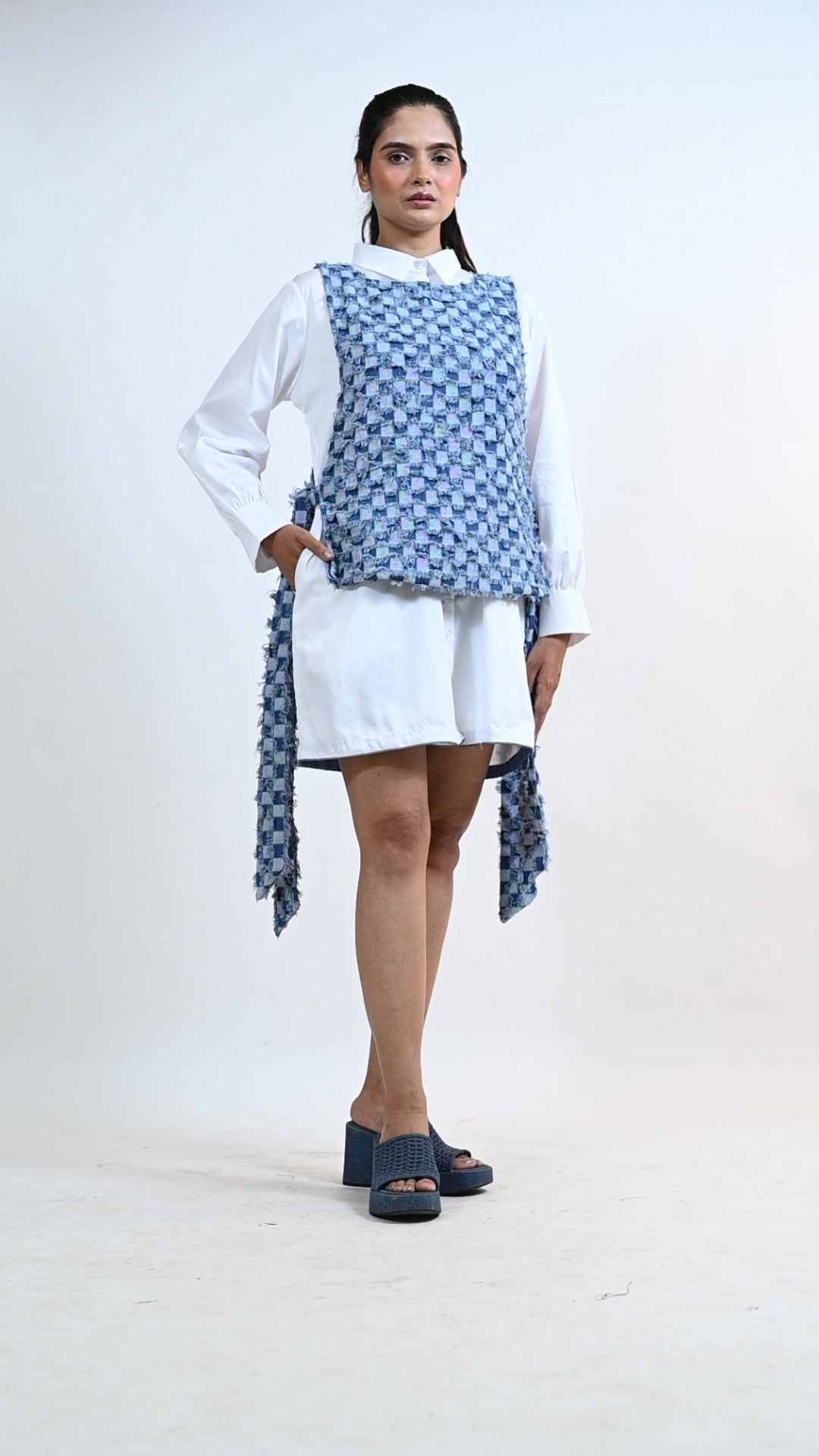 Denim Glitch Dress