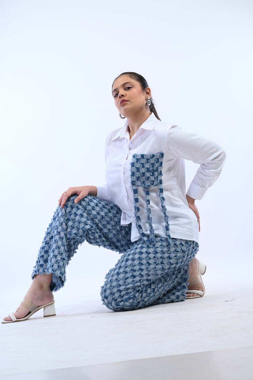 Denim Glitch Pants