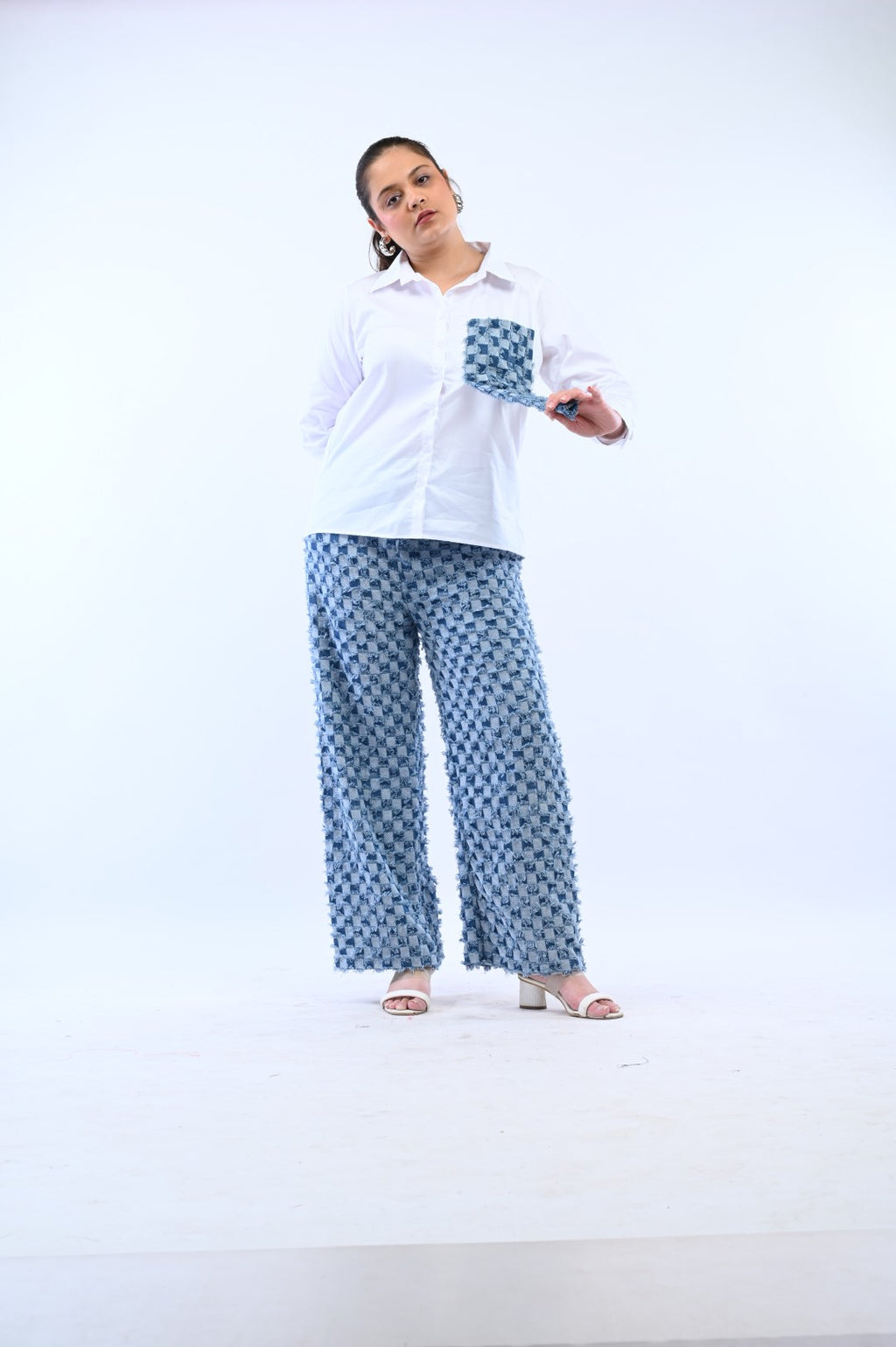 Denim Glitch Pants