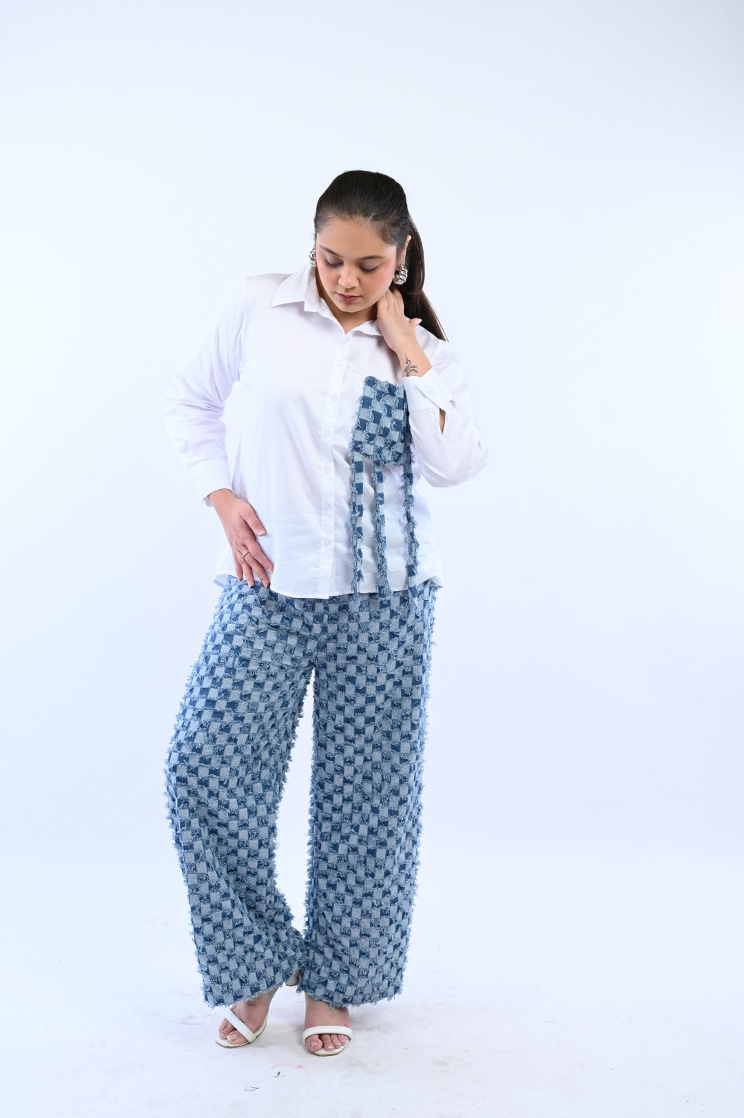 Denim Glitch Pants