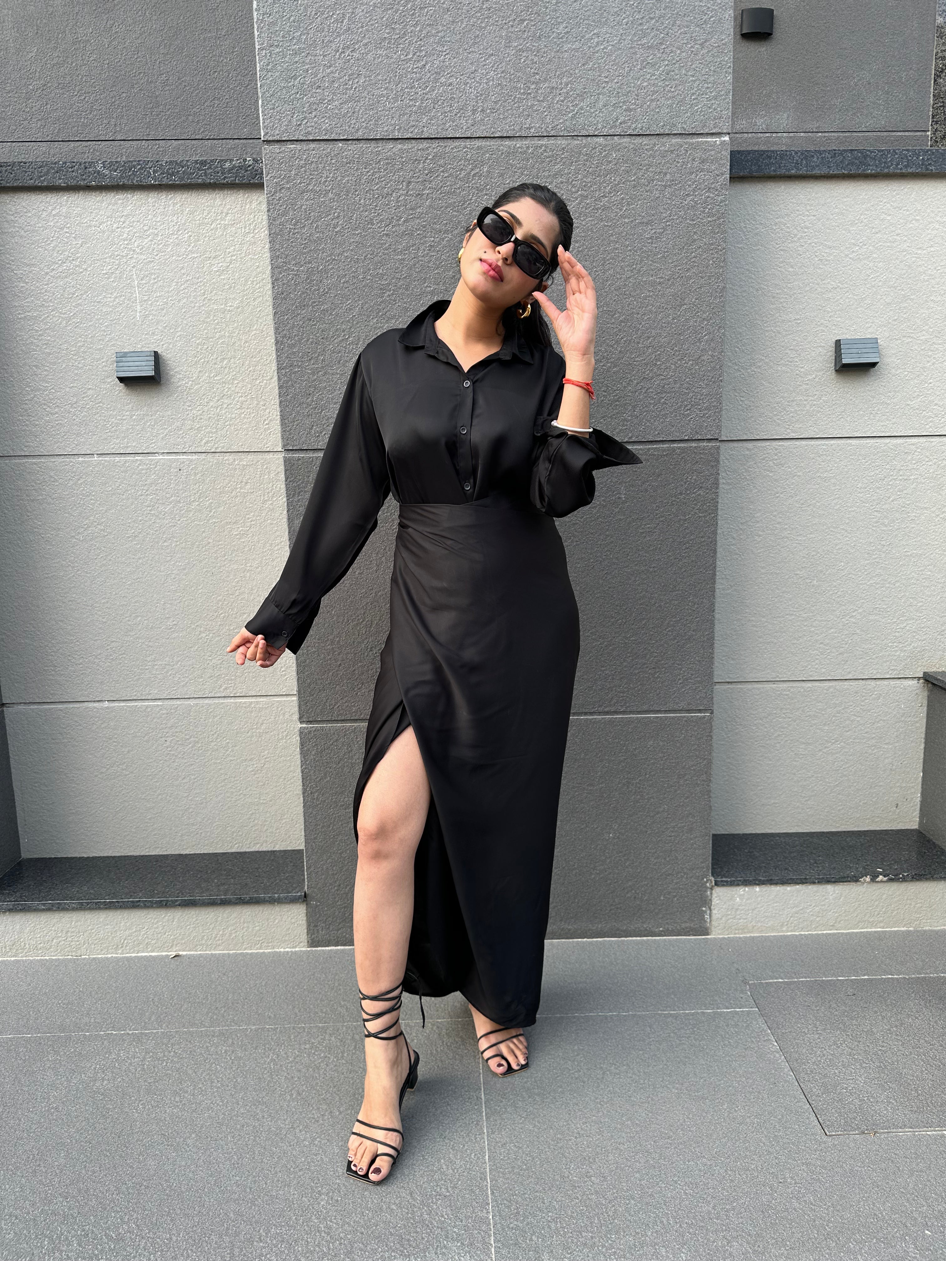 Black Satin Shirt L1