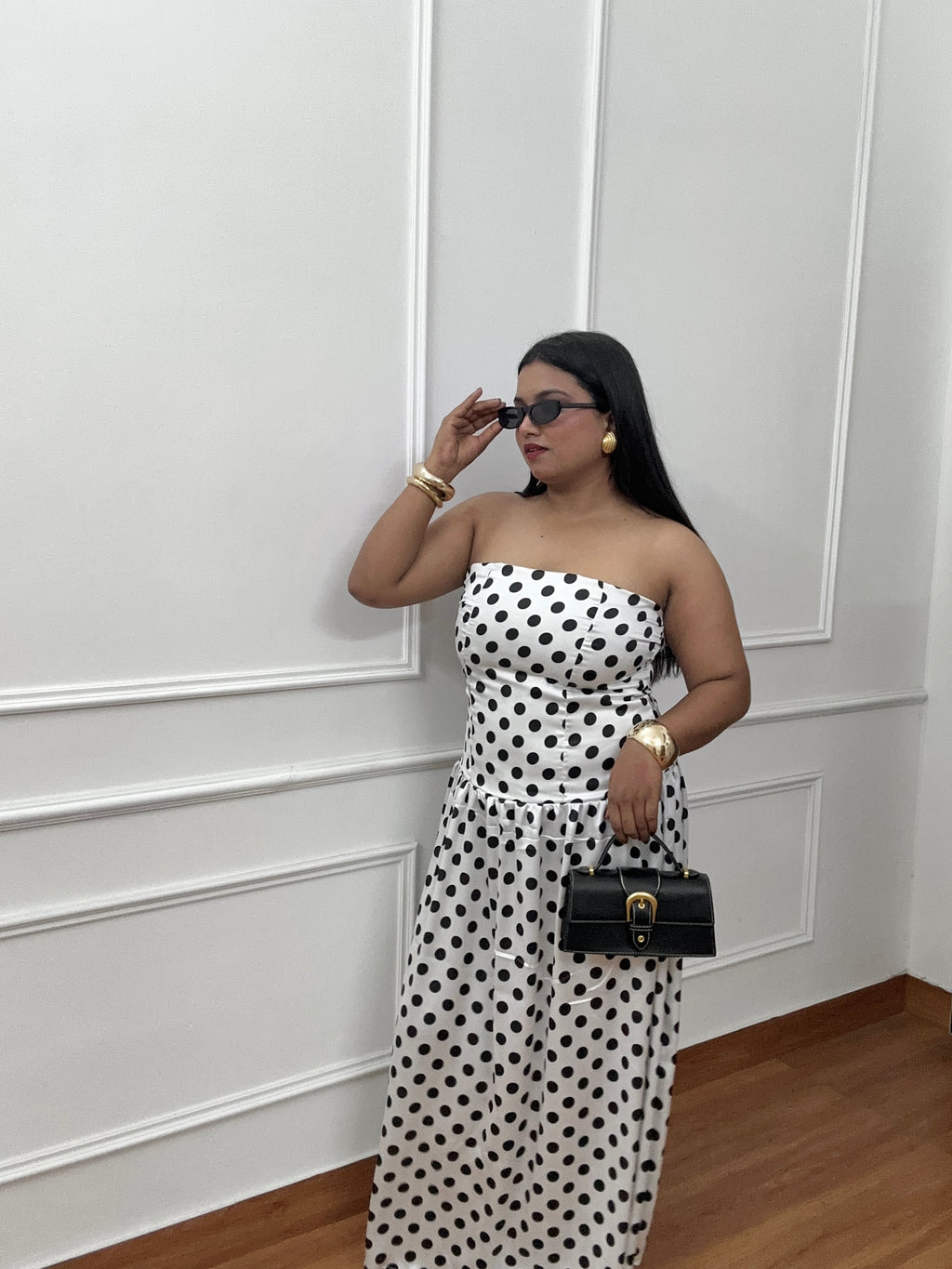 Tube Polka Maxi Dress