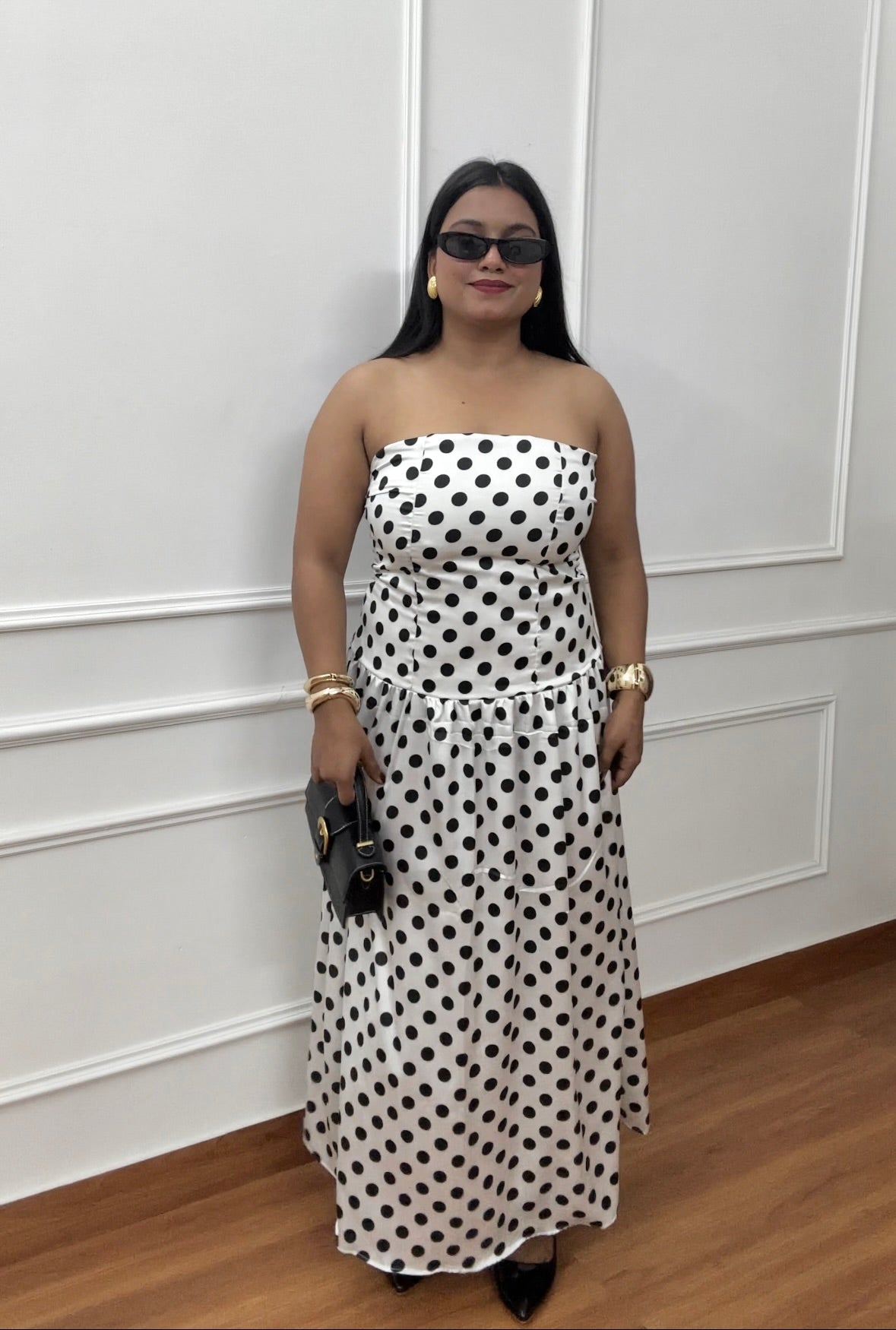 Tube Polka Maxi Dress