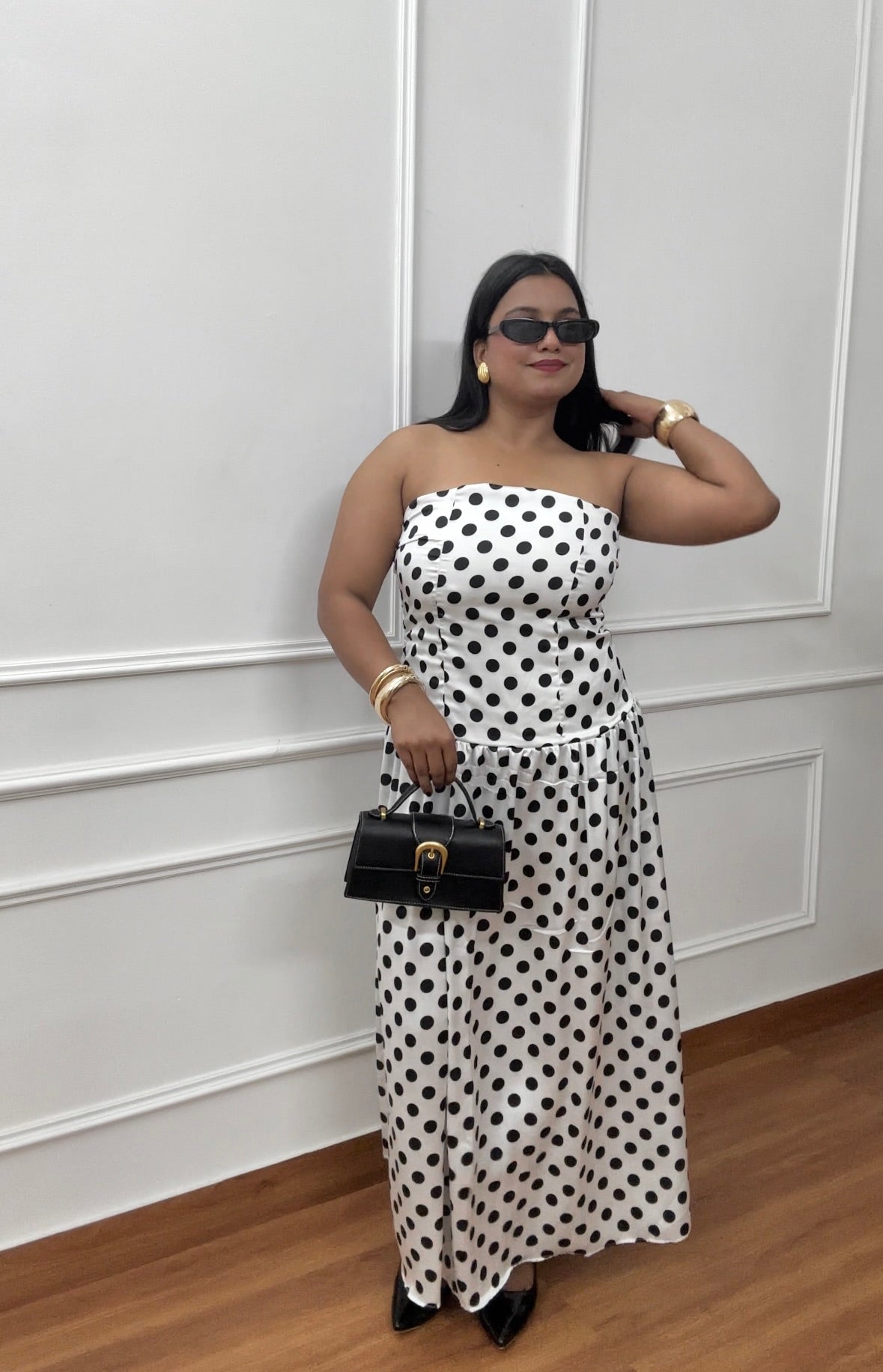 Tube Polka Maxi Dress
